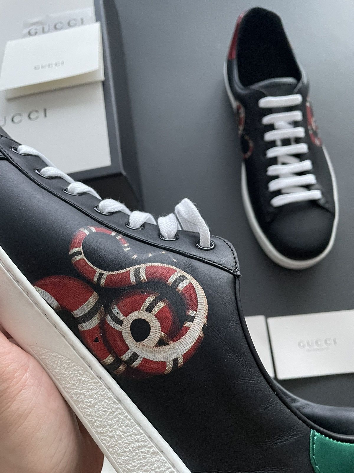 Gucci Super Rare Brand NEW Sold Out King Snake ACE Leather Sneaker Size US 7.5 / EU 40-41 - 10 Thumbnail