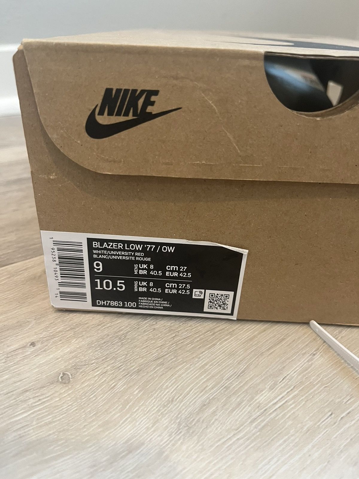 Nike × Off-White Off White Nike Blazer Low University Red Size US 9 / EU 42 - 6 Thumbnail