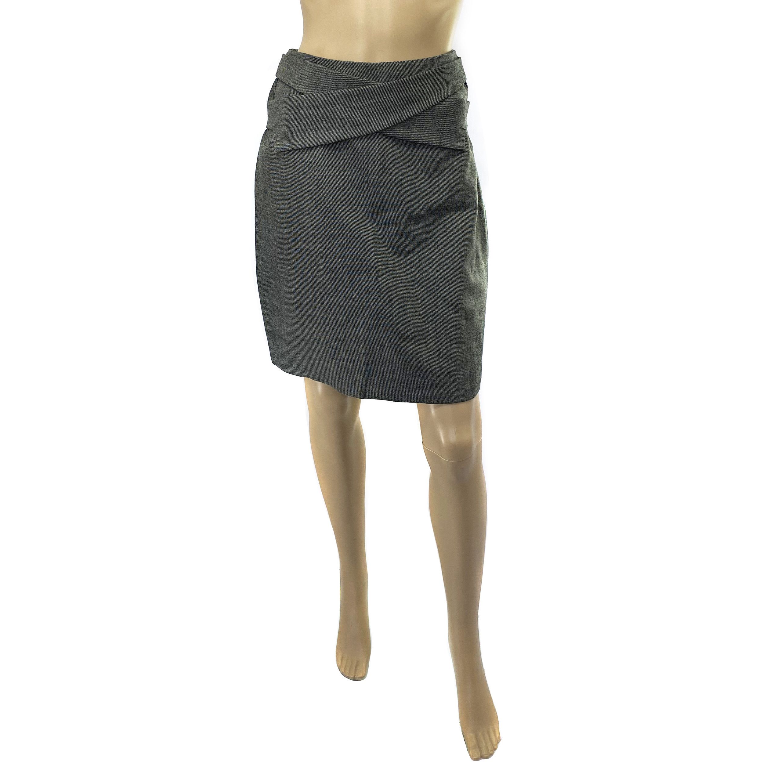 Marni Vintage Gray Wool A-Line Skirt