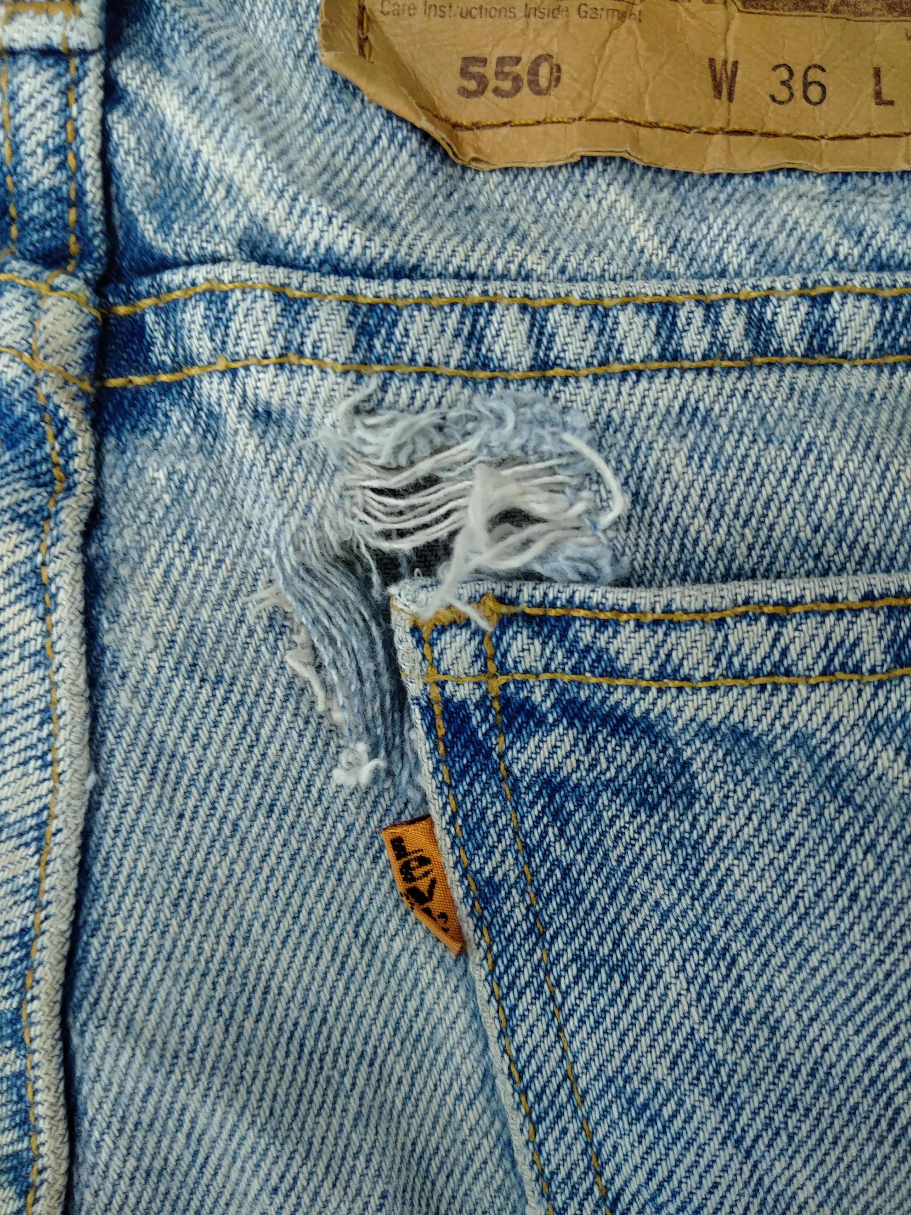 Levi's Vintage Levi's 550 Light Wash Orange Tab Denim -JN114 Size US 35 - 18 Thumbnail