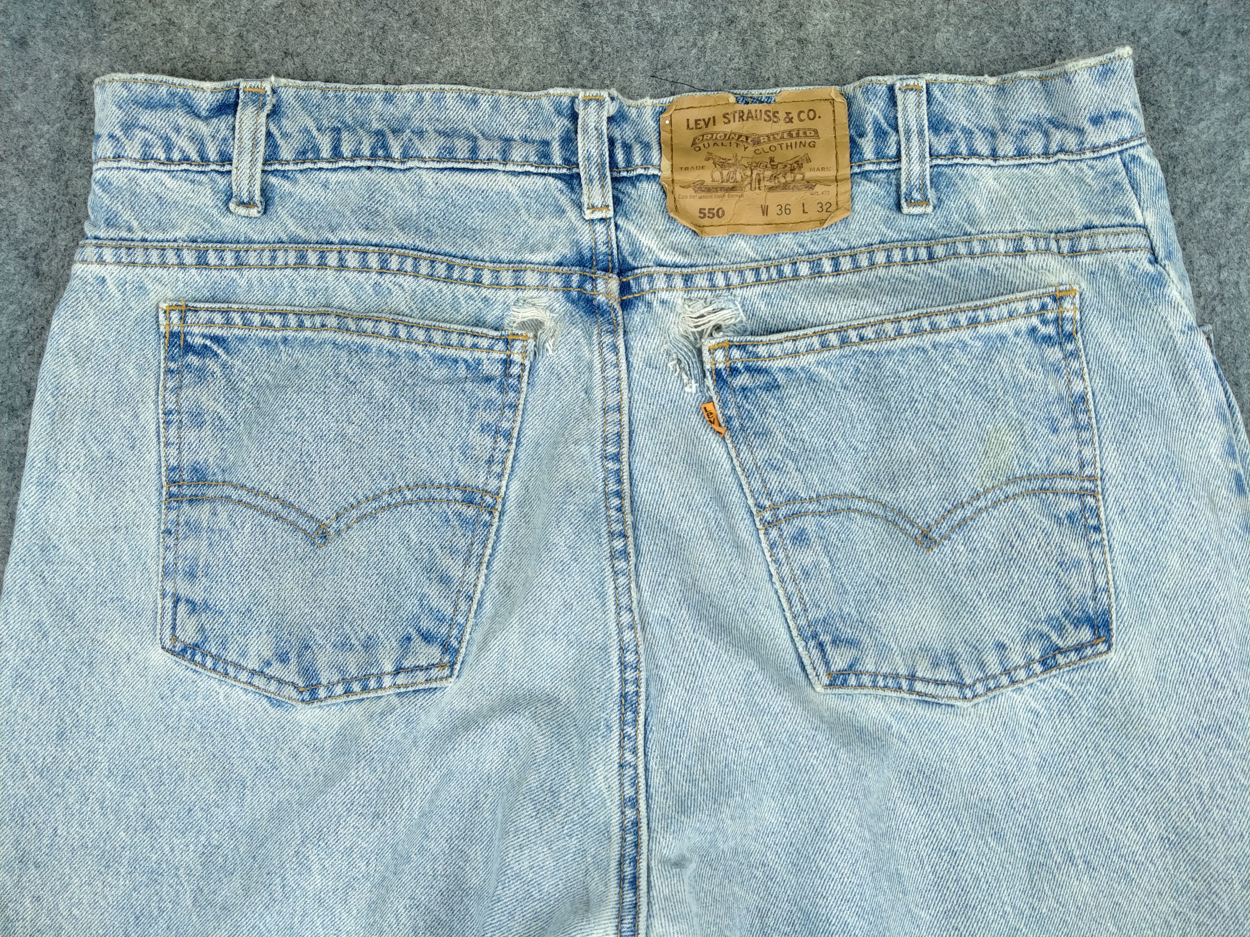 Levi's Vintage Levi's 550 Light Wash Orange Tab Denim -JN114 Size US 35 - 4 Thumbnail