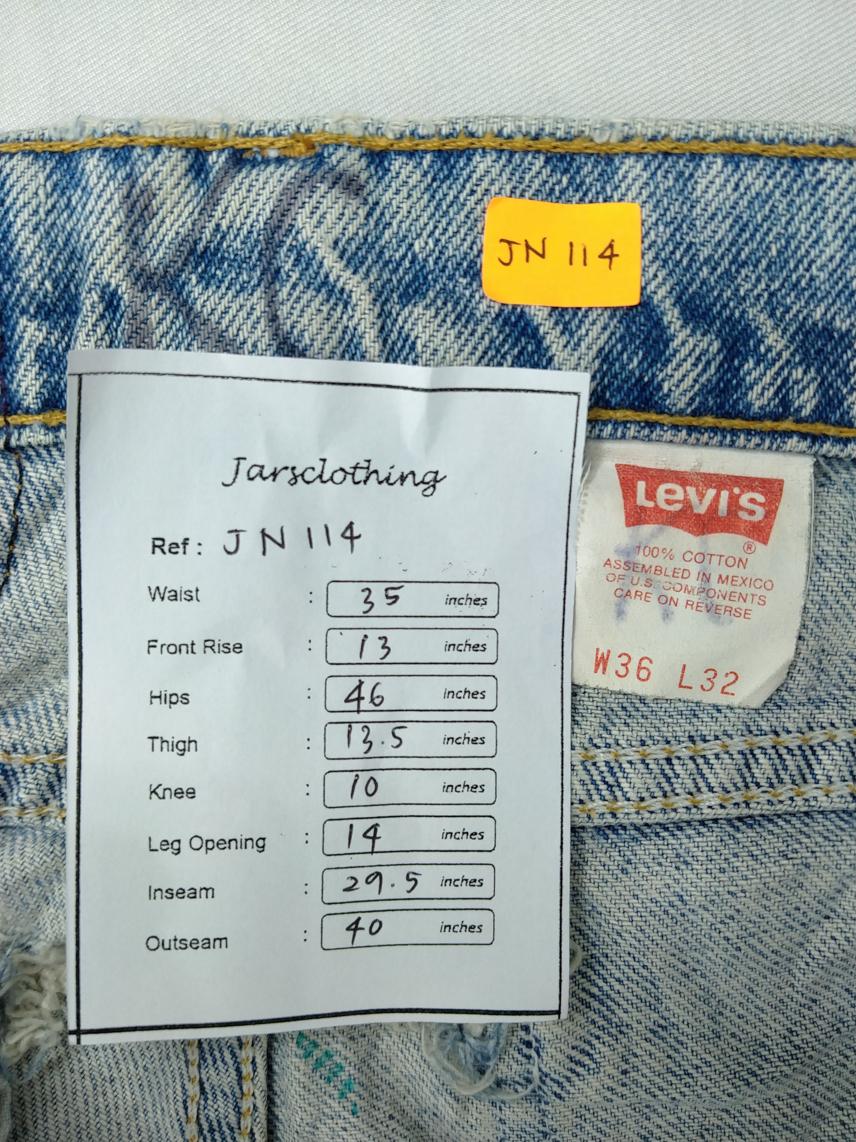Levi's Vintage Levi's 550 Light Wash Orange Tab Denim -JN114 Size US 35 - 9 Thumbnail