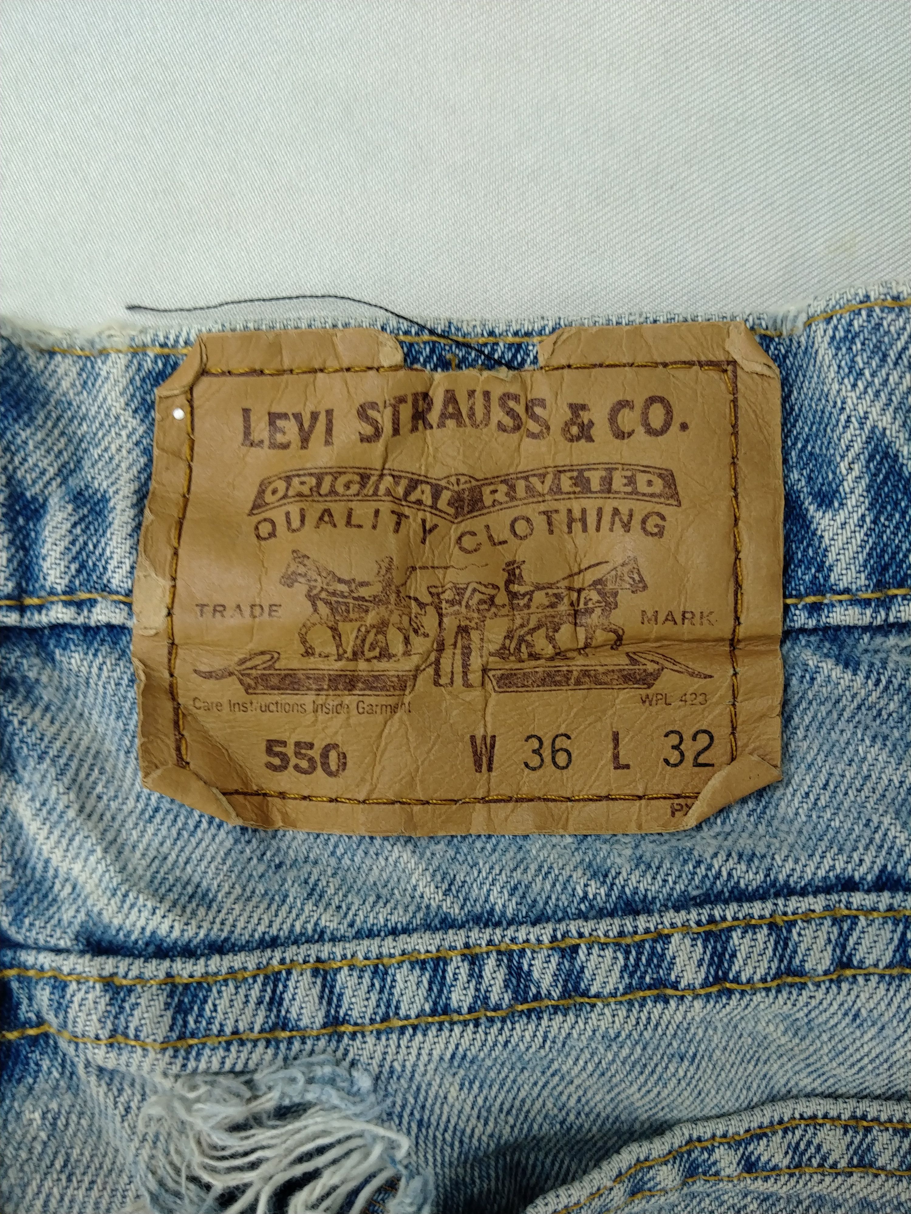 Levi's Vintage Levi's 550 Light Wash Orange Tab Denim -JN114 Size US 35 - 10 Thumbnail
