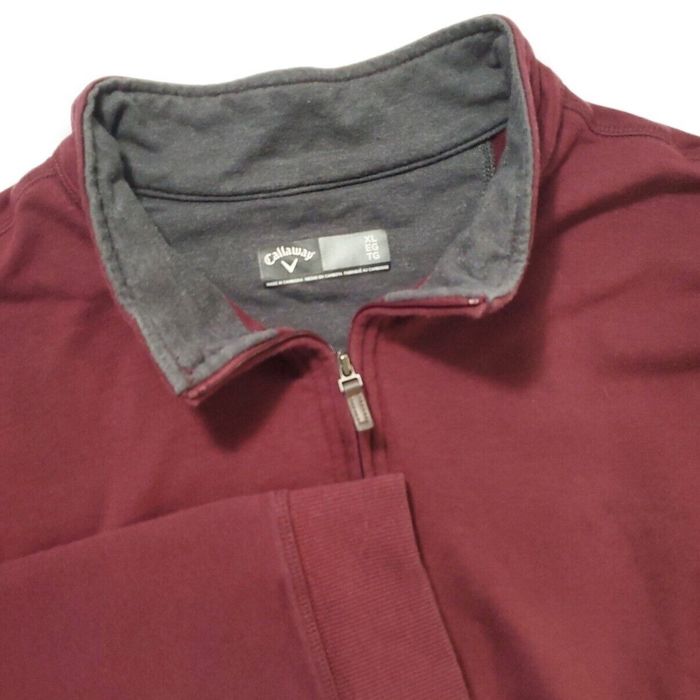 Callaway Callaway Men's XL / X-Large 1/4 Zip Long Sleeve Maroon Pullo ...