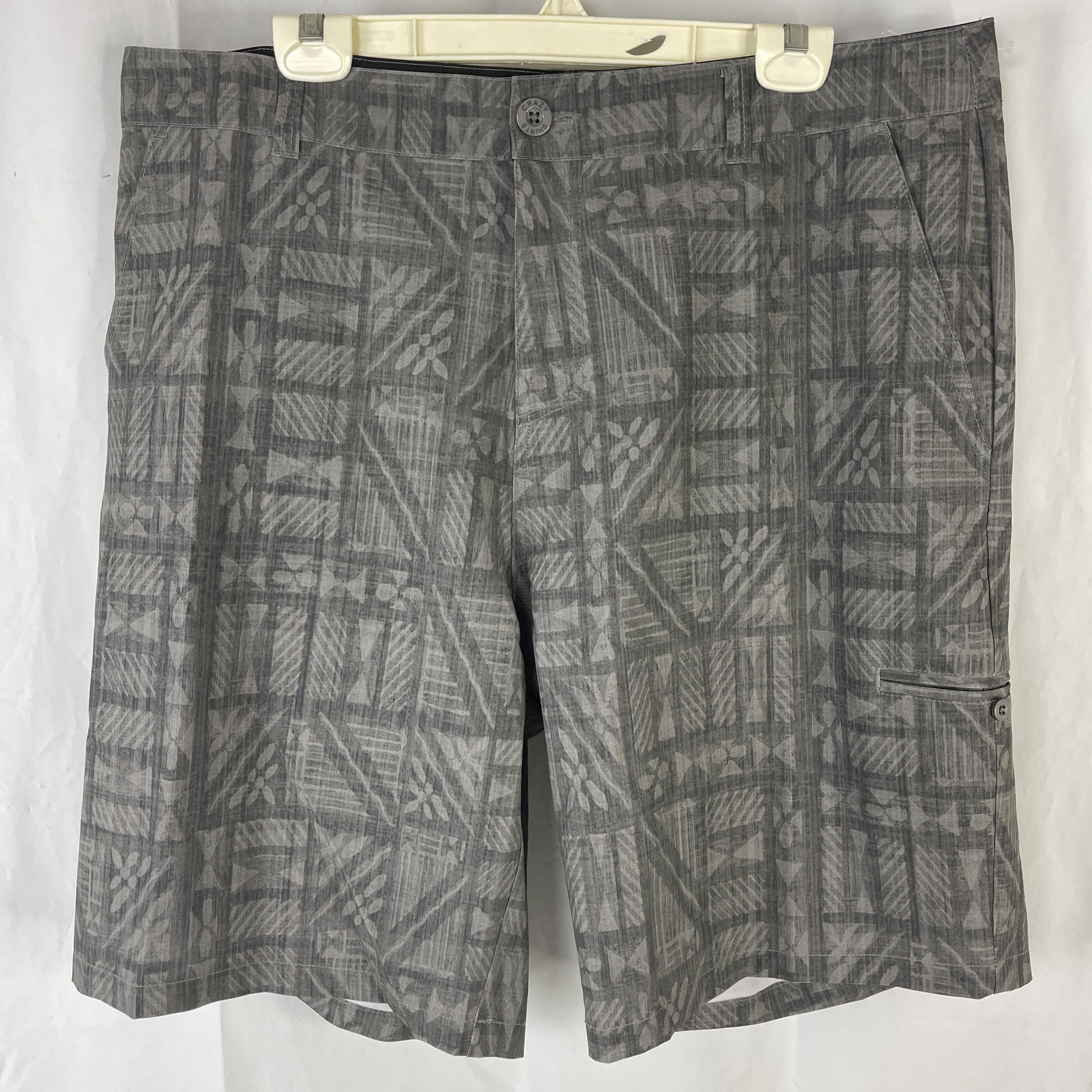 Crazy Shirts Tapa Tribal Print Walk Shorts Swim Trunks 38 Me