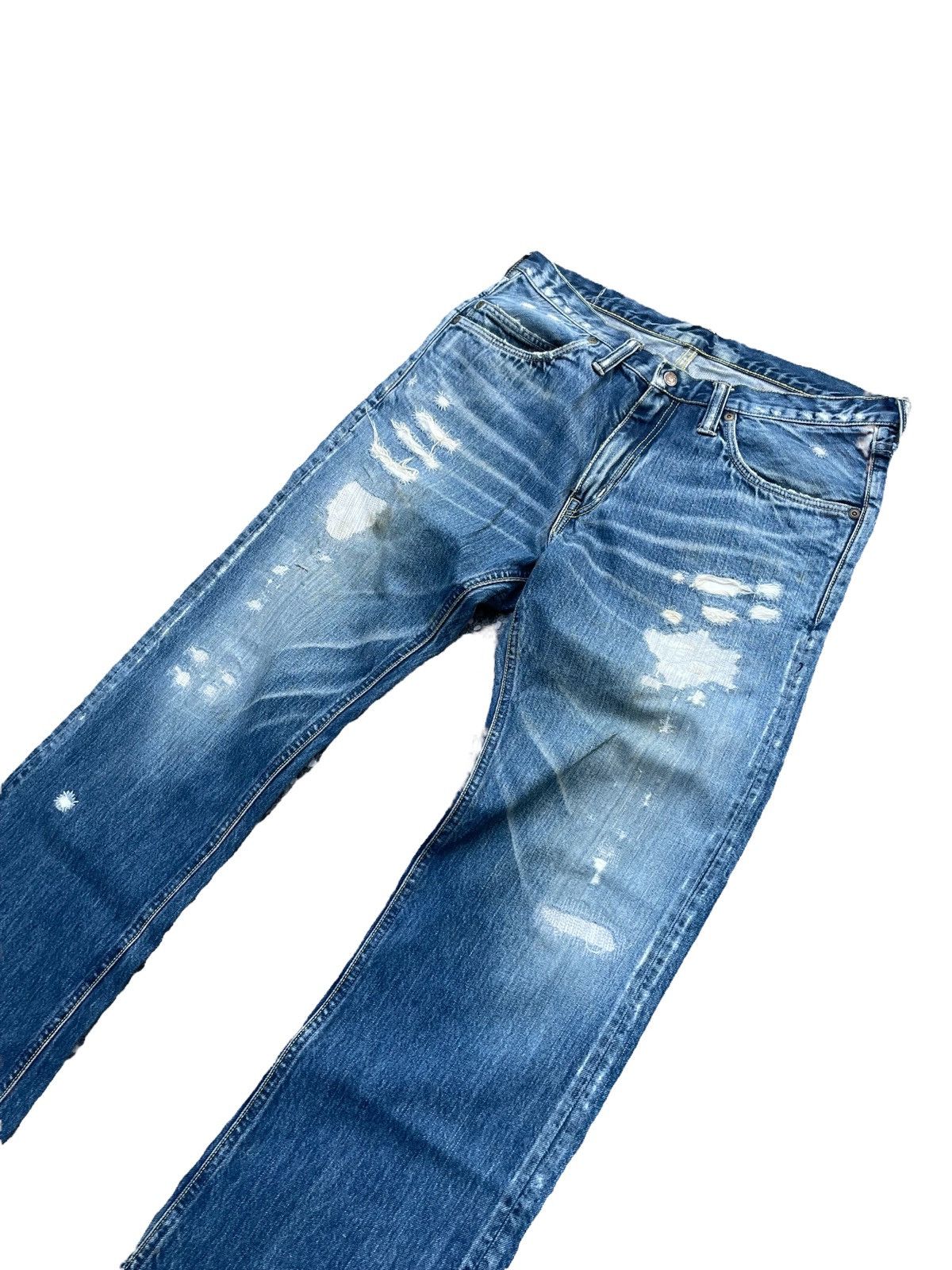 Blue Blue Japan × Vintage Vintage Blue Blue Japan Distresed Rework Denim Size US 35 - 3 Thumbnail
