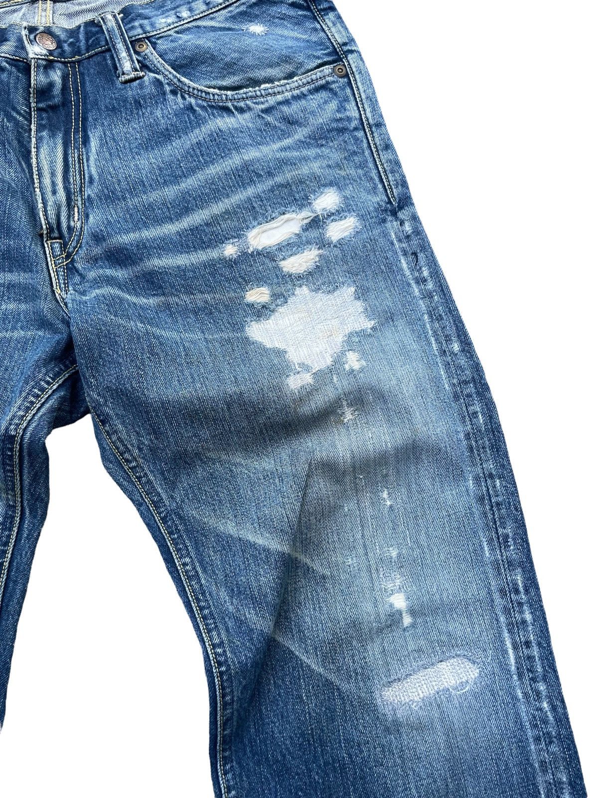Blue Blue Japan × Vintage Vintage Blue Blue Japan Distresed Rework Denim Size US 35 - 5 Thumbnail