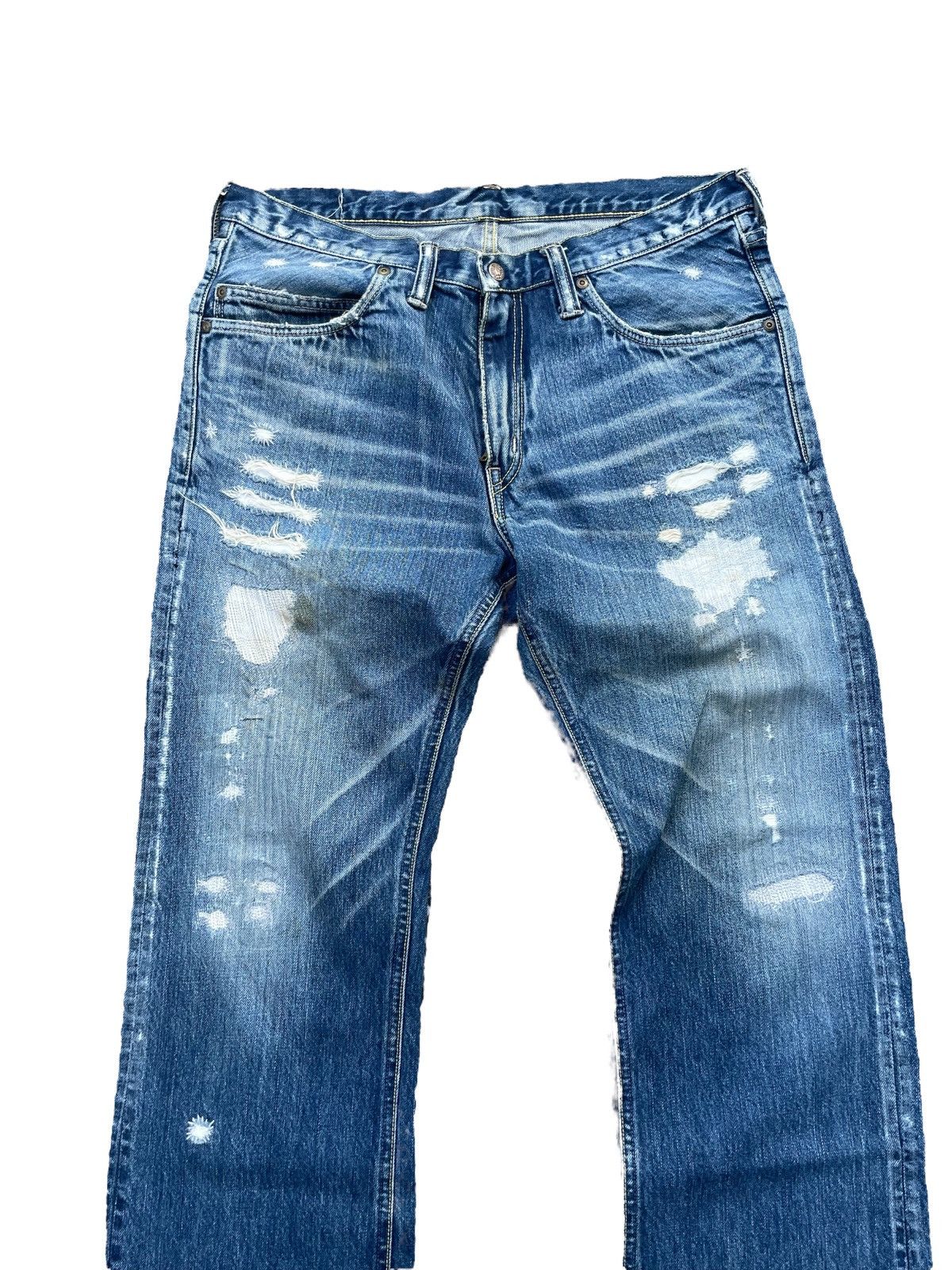Blue Blue Japan × Vintage Vintage Blue Blue Japan Distresed Rework Denim Size US 35 - 4 Thumbnail