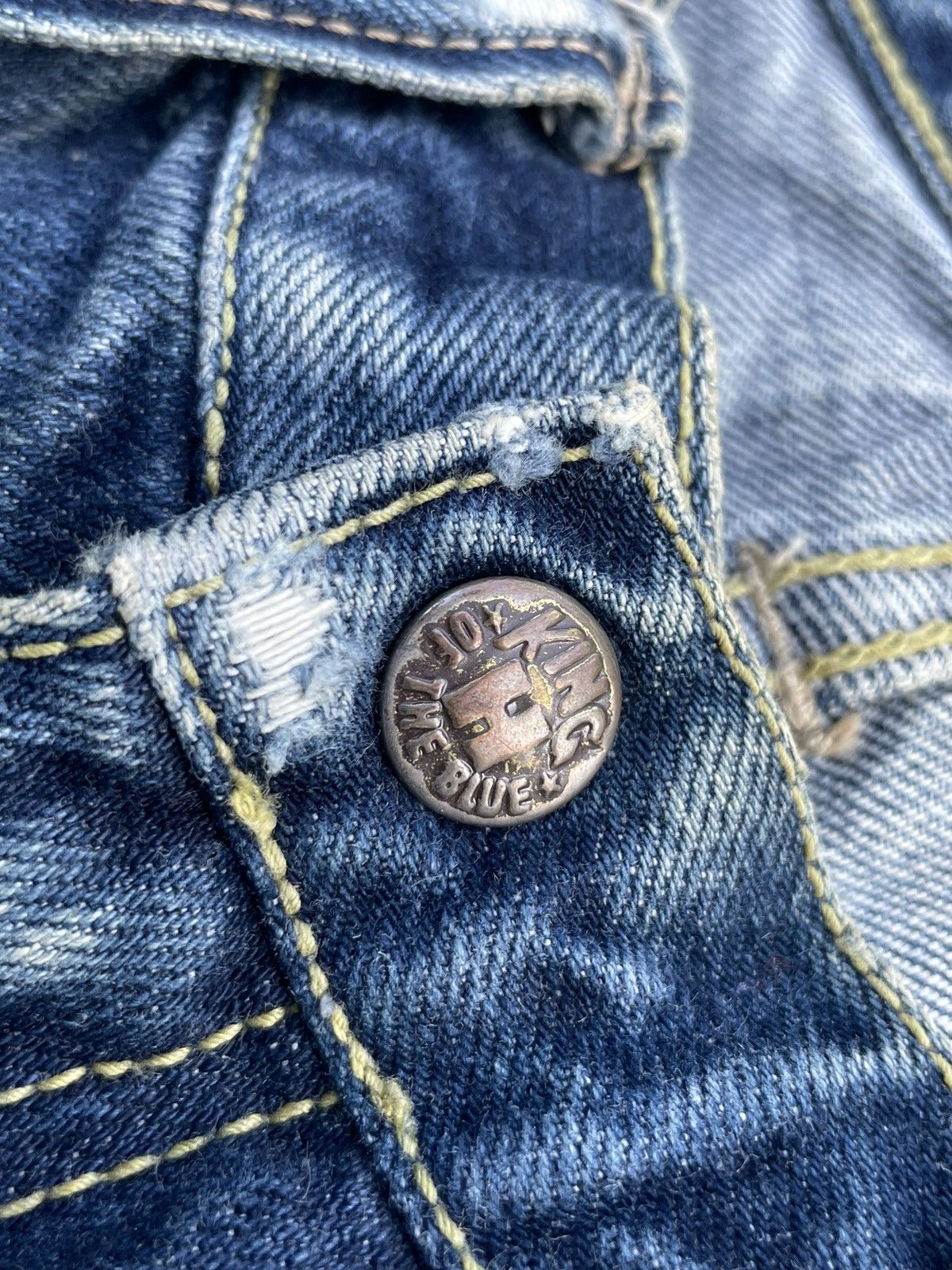 Blue Blue Japan × Vintage Vintage Blue Blue Japan Distresed Rework Denim Size US 35 - 17 Thumbnail