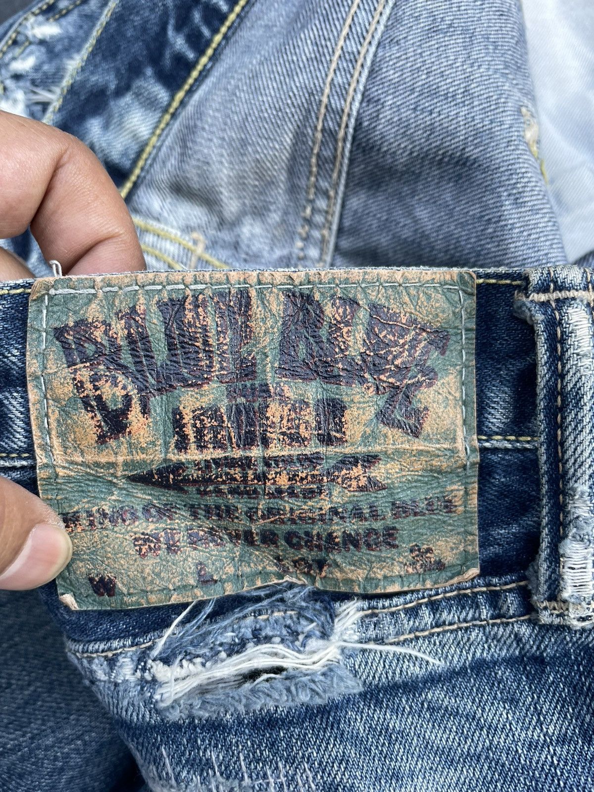 Blue Blue Japan × Vintage Vintage Blue Blue Japan Distresed Rework Denim Size US 35 - 13 Thumbnail