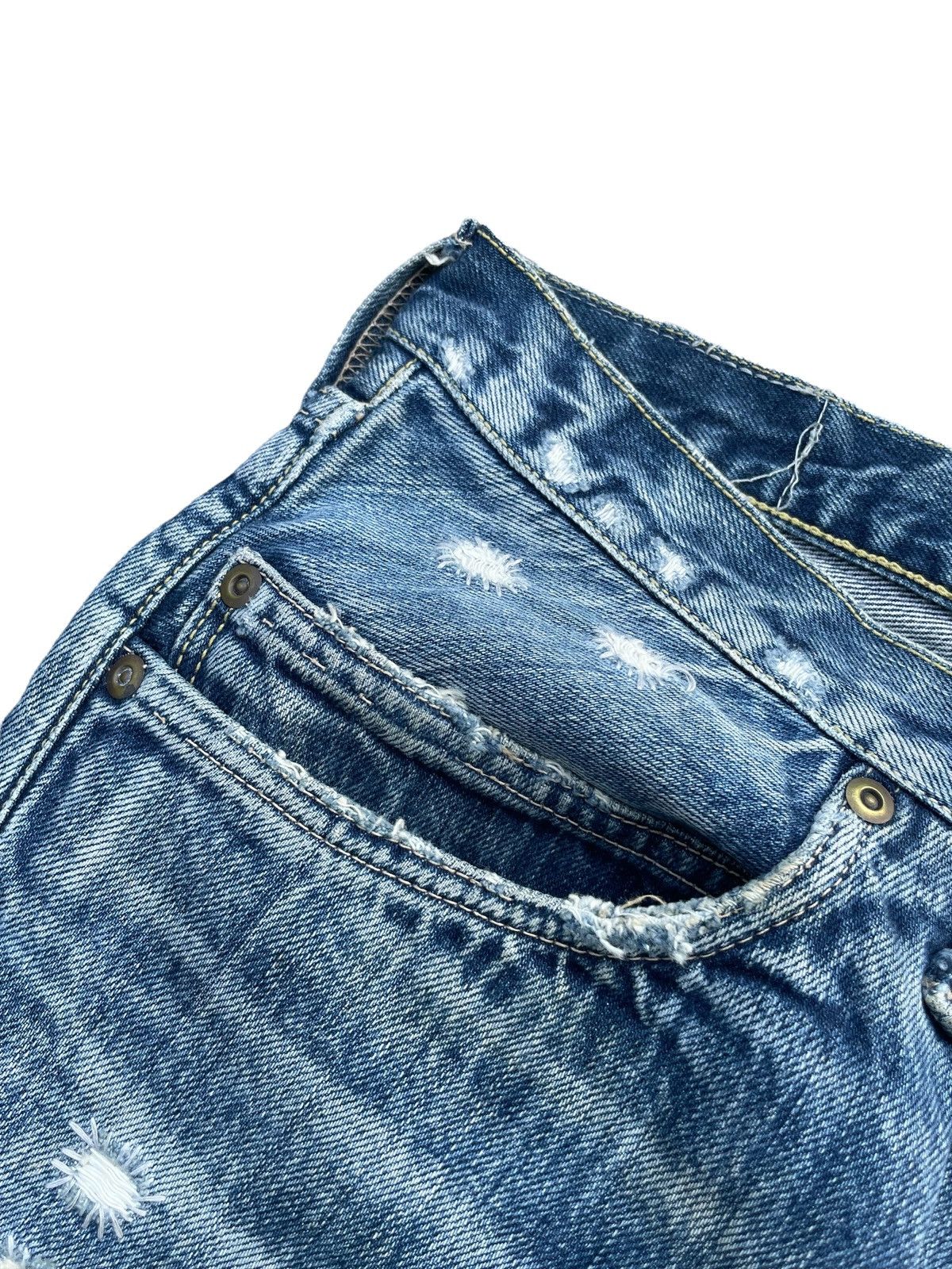 Blue Blue Japan × Vintage Vintage Blue Blue Japan Distresed Rework Denim Size US 35 - 8 Thumbnail