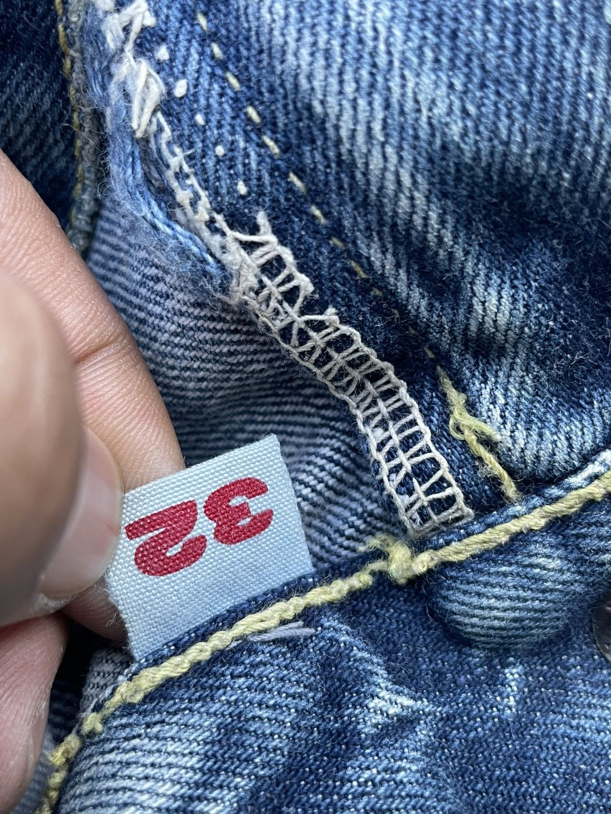 Blue Blue Japan × Vintage Vintage Blue Blue Japan Distresed Rework Denim Size US 35 - 15 Thumbnail