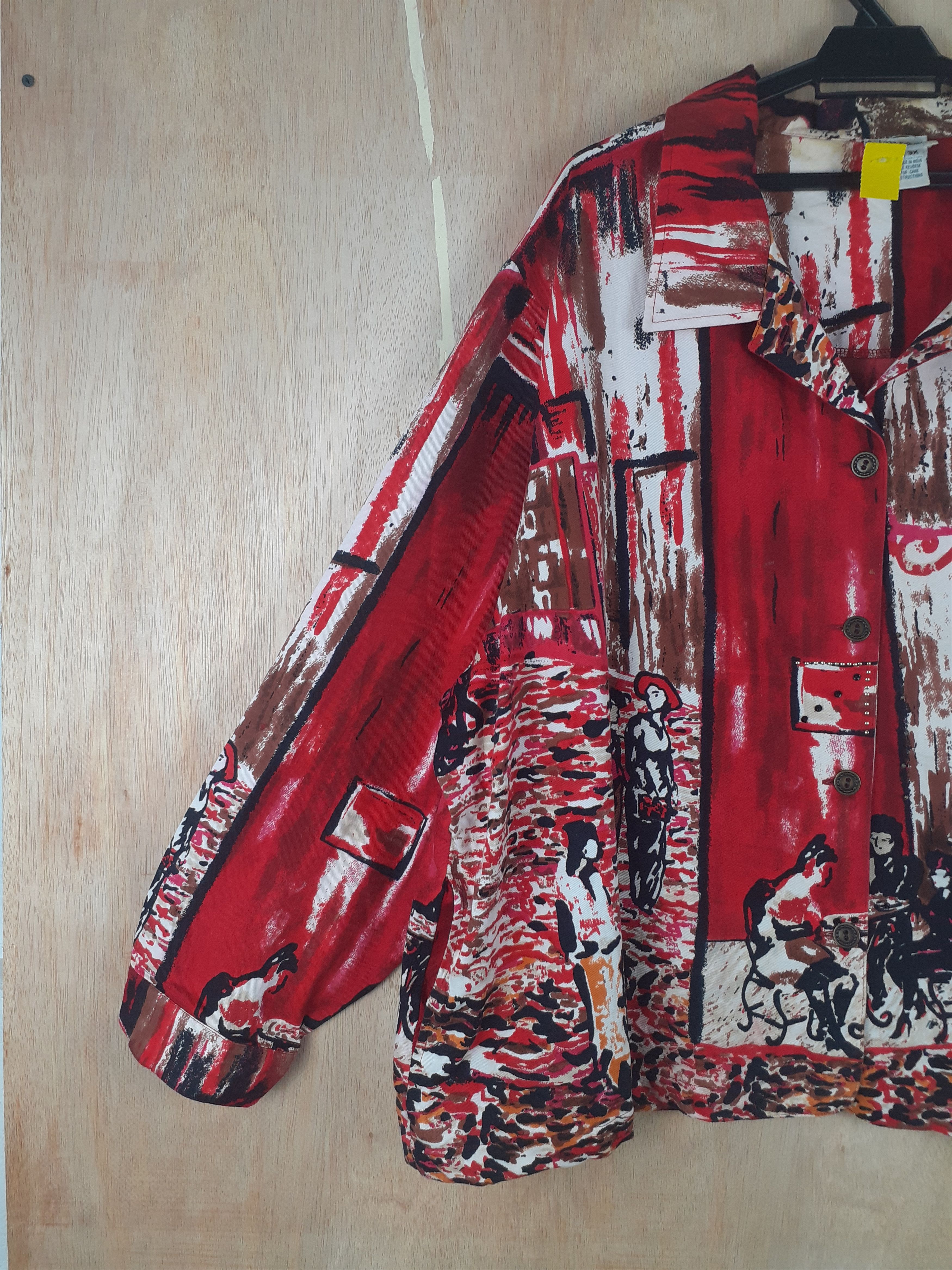 Vintage DLL Graff Art vintage painter Red Shirt #A2554 Size XXL / US 16-18 / IT 52-54 - 5 Thumbnail