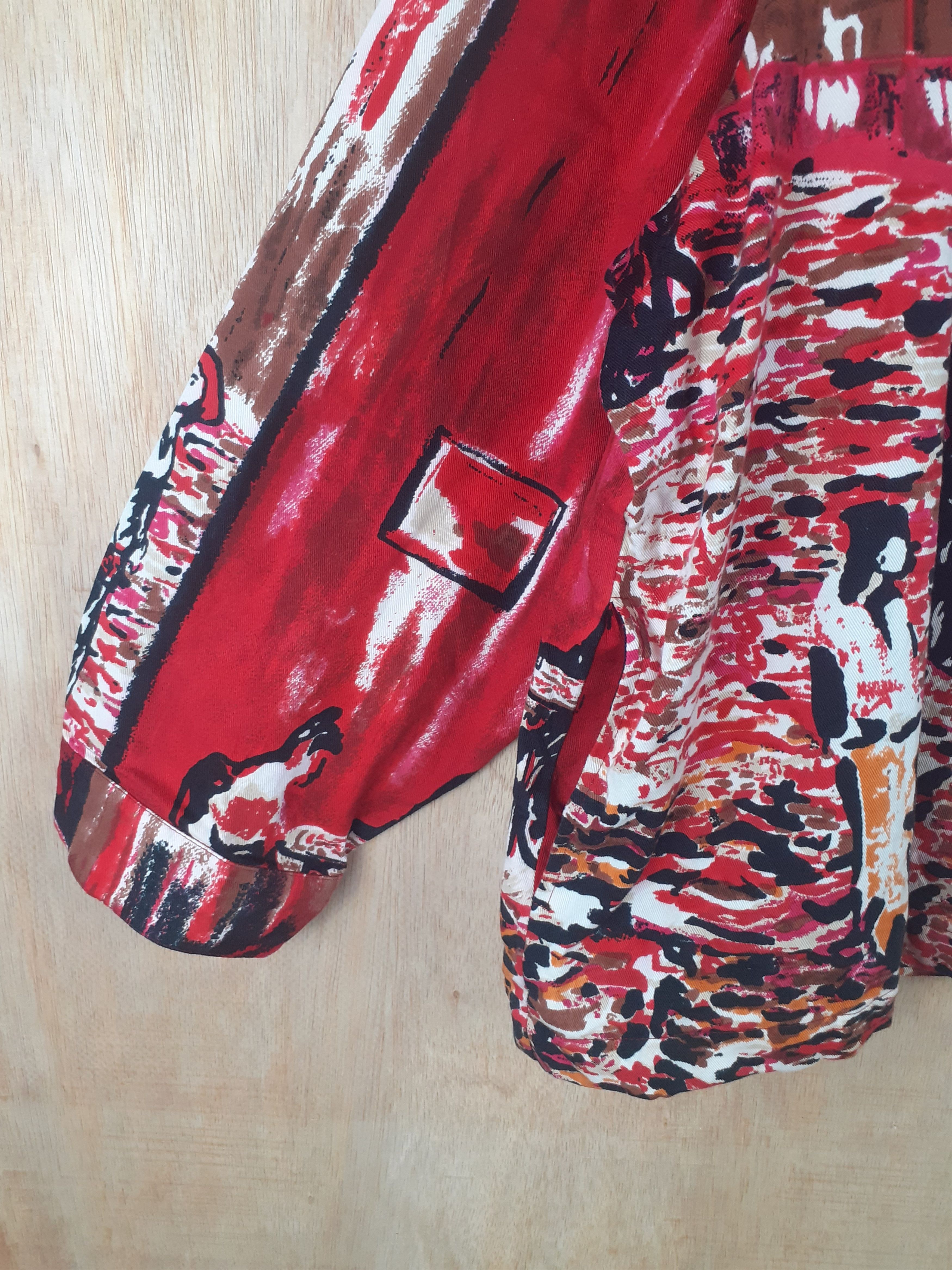 Vintage DLL Graff Art vintage painter Red Shirt #A2554 Size XXL / US 16-18 / IT 52-54 - 4 Thumbnail