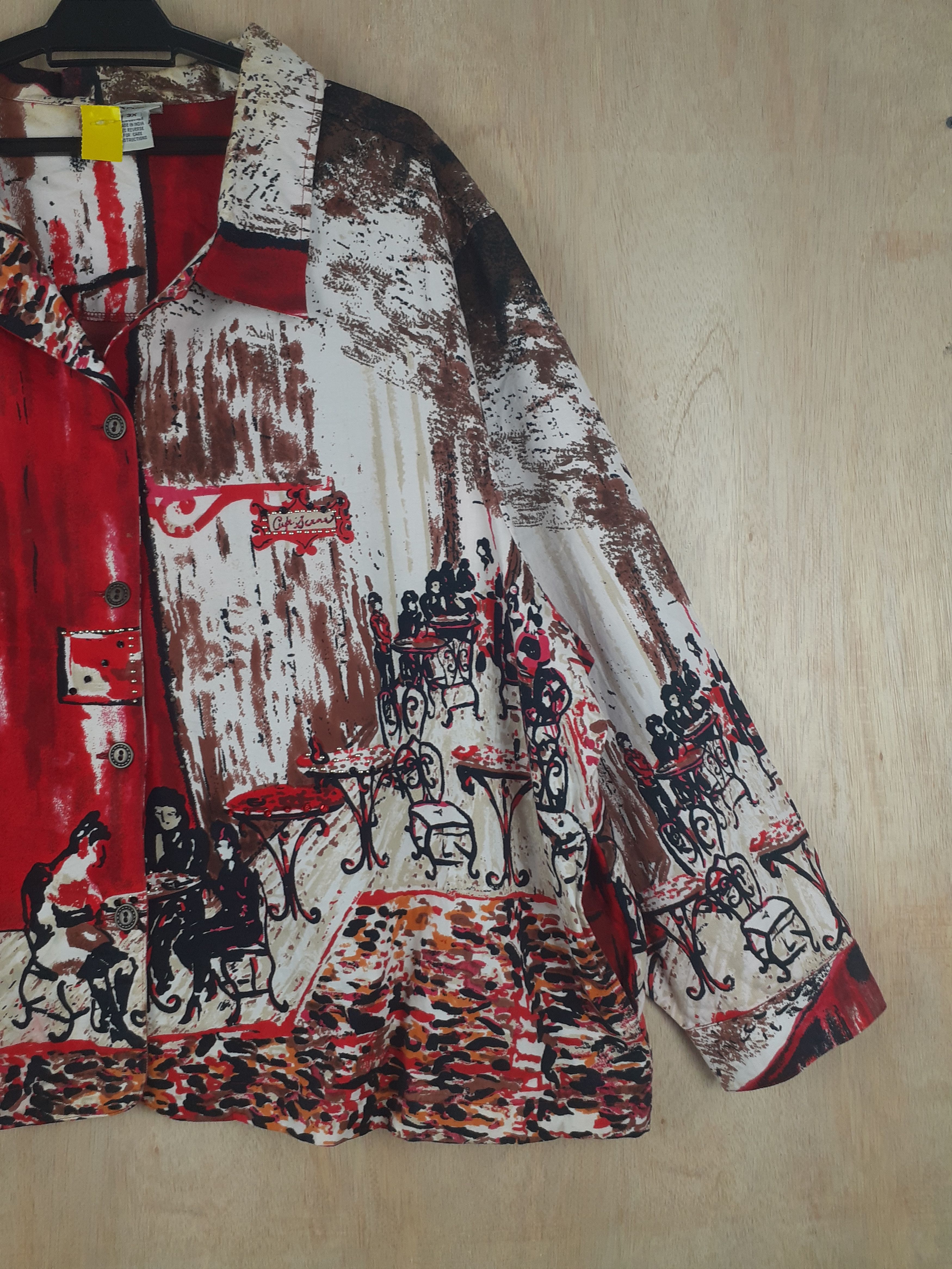 Vintage DLL Graff Art vintage painter Red Shirt #A2554 Size XXL / US 16-18 / IT 52-54 - 6 Thumbnail