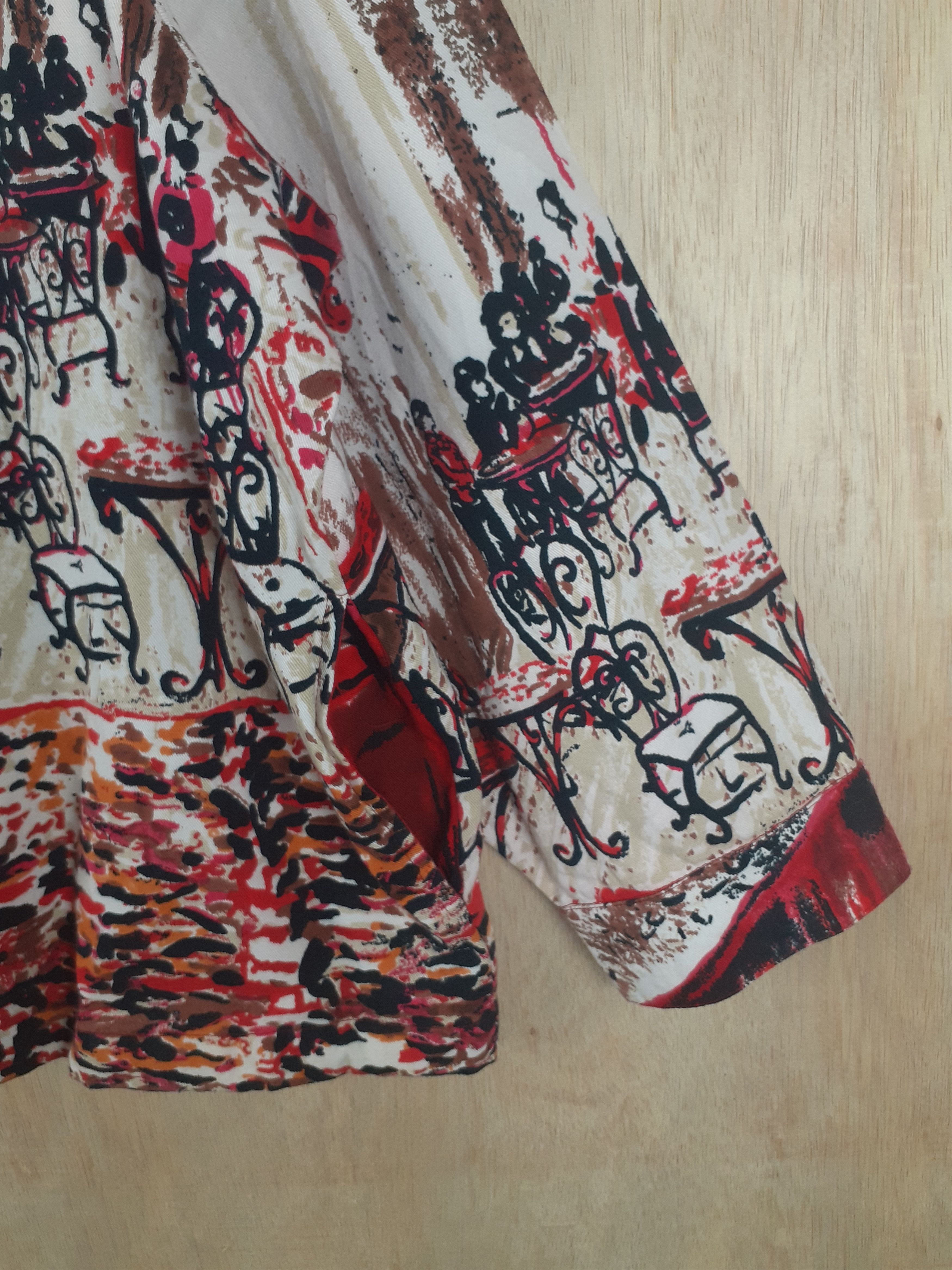Vintage DLL Graff Art vintage painter Red Shirt #A2554 Size XXL / US 16-18 / IT 52-54 - 3 Thumbnail