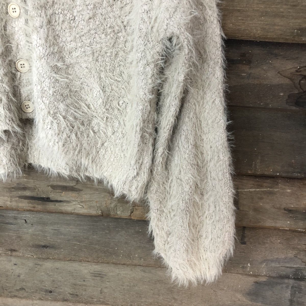 Homespun Knitwear DL Colony Grey Shaggy Fur Mohair Cardigan knitwear #6957 Size M / US 6-8 / IT 42-44 - 5 Thumbnail