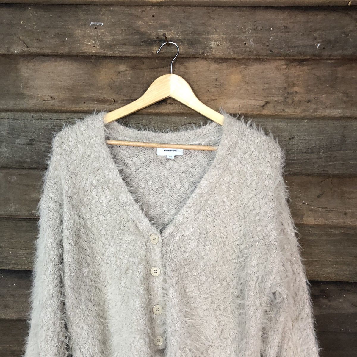 Homespun Knitwear DL Colony Grey Shaggy Fur Mohair Cardigan knitwear #6957 Size M / US 6-8 / IT 42-44 - 2 Thumbnail