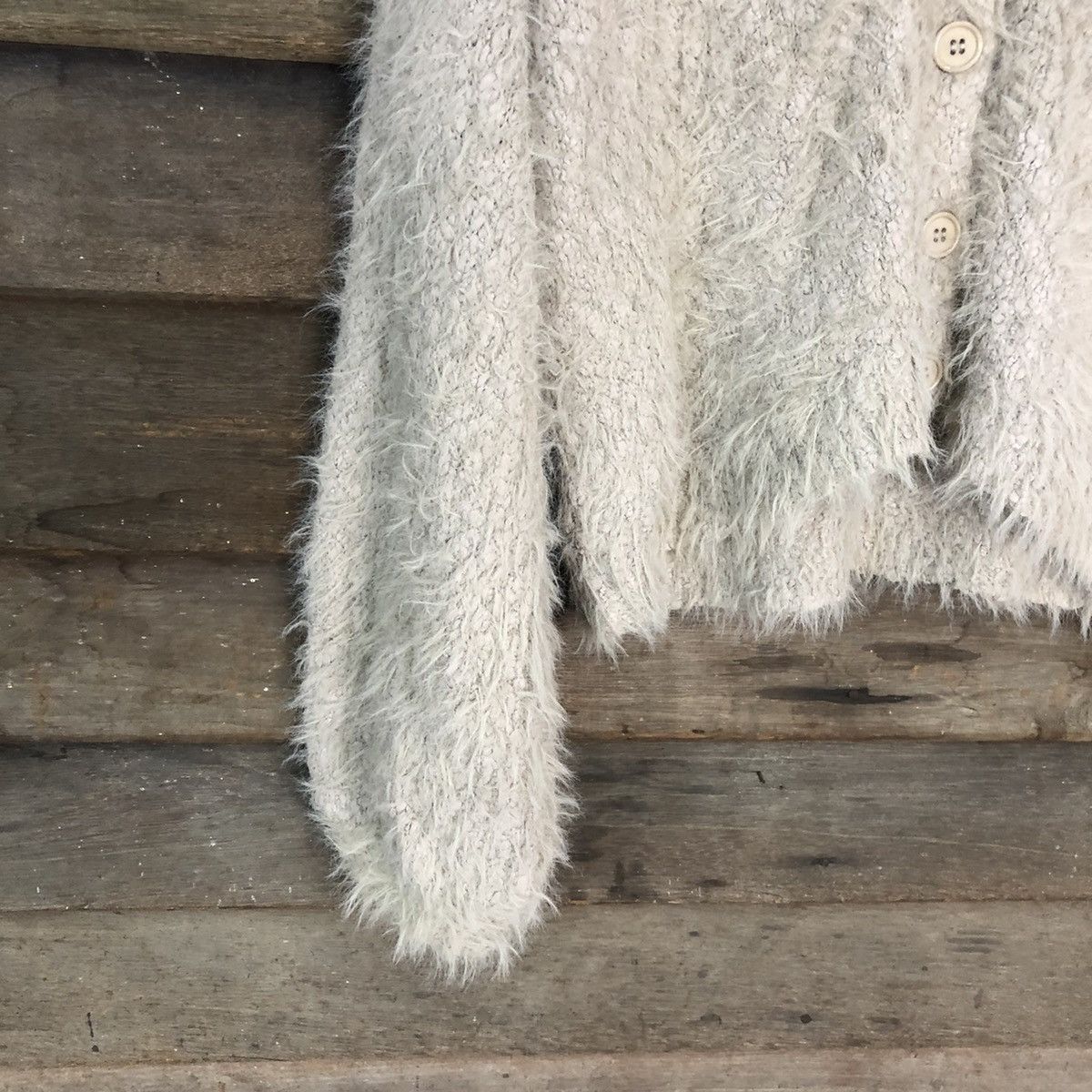 Homespun Knitwear DL Colony Grey Shaggy Fur Mohair Cardigan knitwear #6957 Size M / US 6-8 / IT 42-44 - 4 Thumbnail