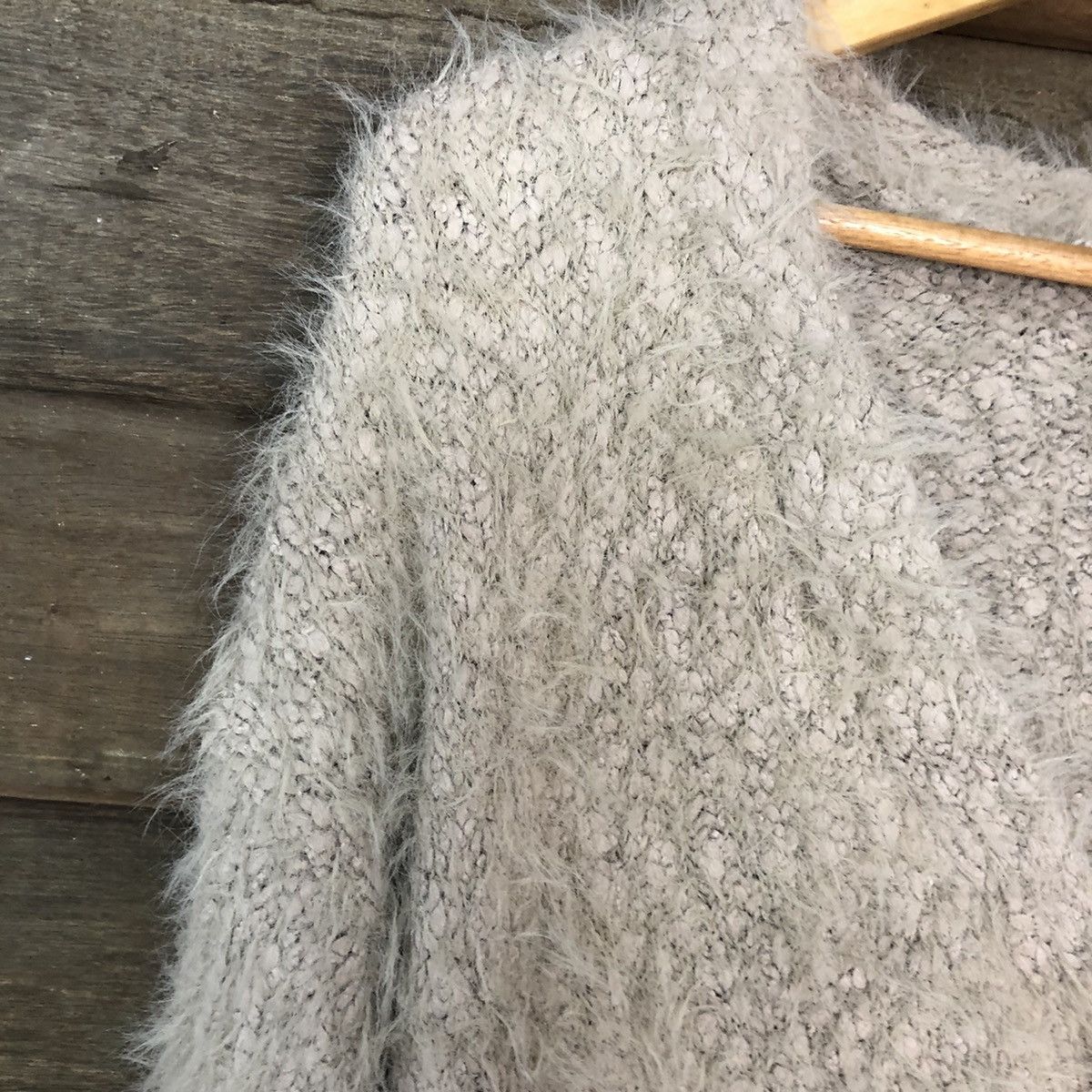 Homespun Knitwear DL Colony Grey Shaggy Fur Mohair Cardigan knitwear #6957 Size M / US 6-8 / IT 42-44 - 6 Thumbnail