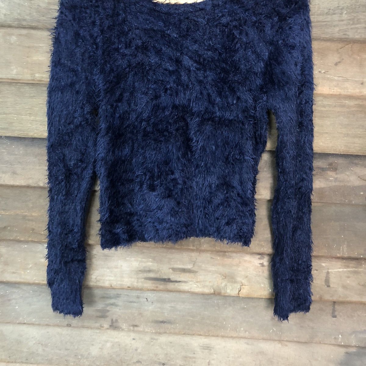 Homespun Knitwear Barshka D.Blue Shag Shaggy Fur Mohair Knitwear #6965 Size M / US 6-8 / IT 42-44 - 3 Thumbnail