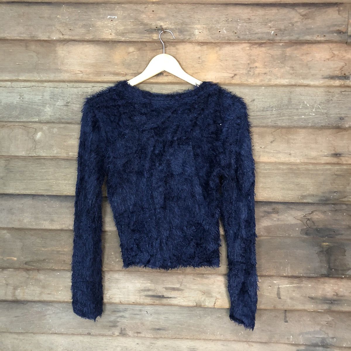 Homespun Knitwear Barshka D.Blue Shag Shaggy Fur Mohair Knitwear #6965 Size M / US 6-8 / IT 42-44 - 8 Thumbnail
