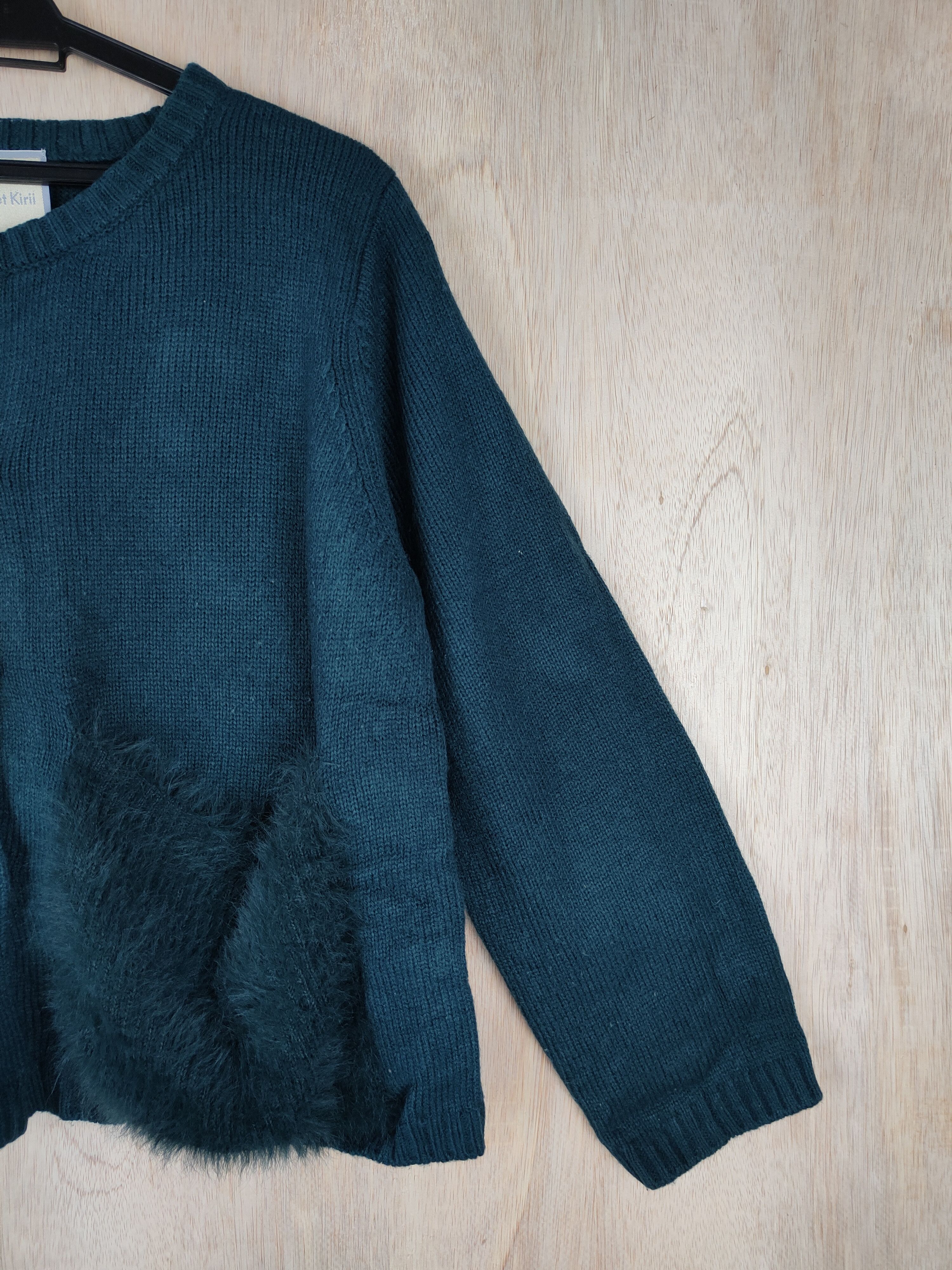 Homespun Knitwear × Japanese Brand Kirii et Kirii Green double pocket cardigan Knitwear #4287 Size L / US 10 / IT 46 - 6 Thumbnail