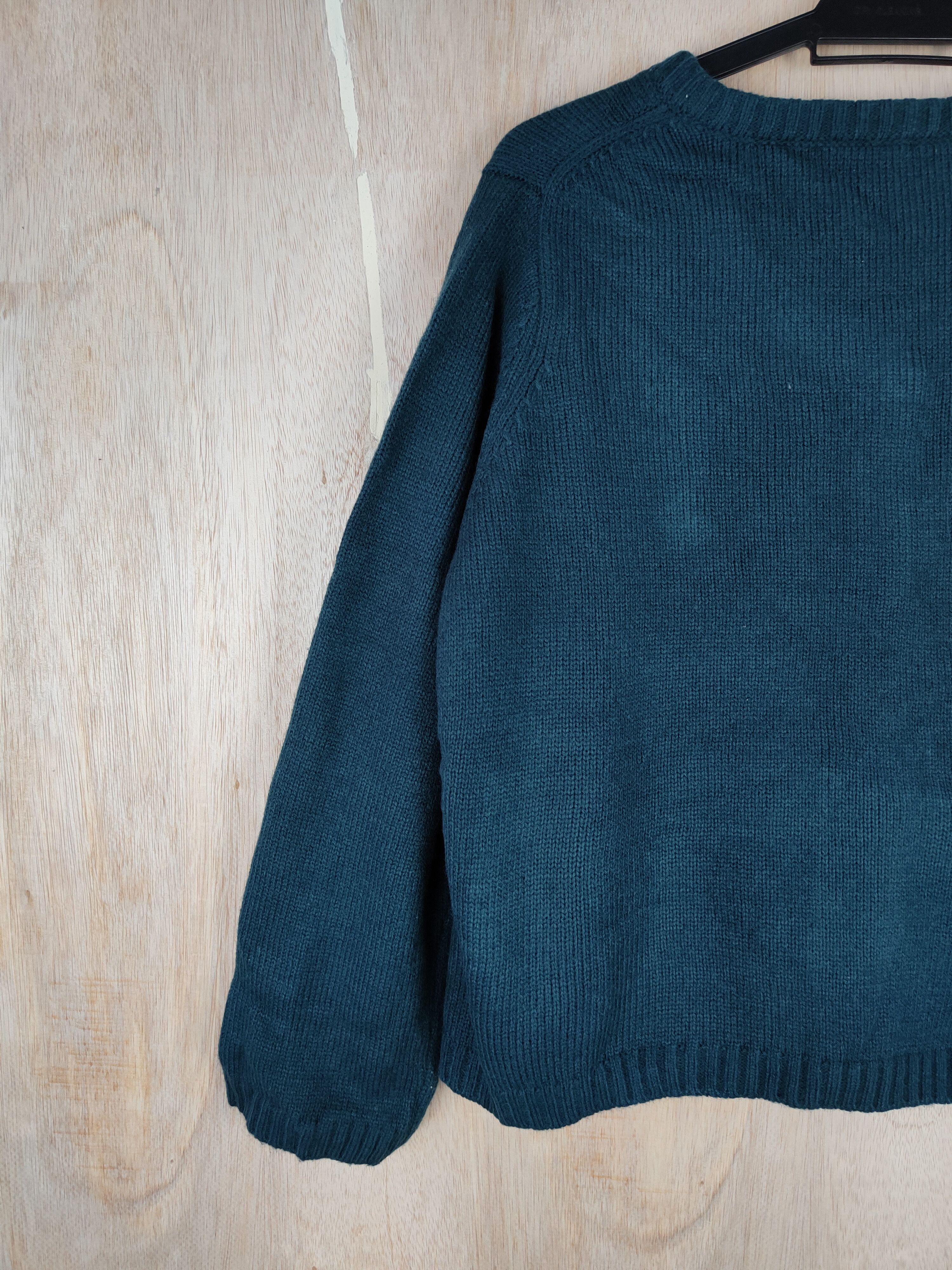 Homespun Knitwear × Japanese Brand Kirii et Kirii Green double pocket cardigan Knitwear #4287 Size L / US 10 / IT 46 - 8 Thumbnail