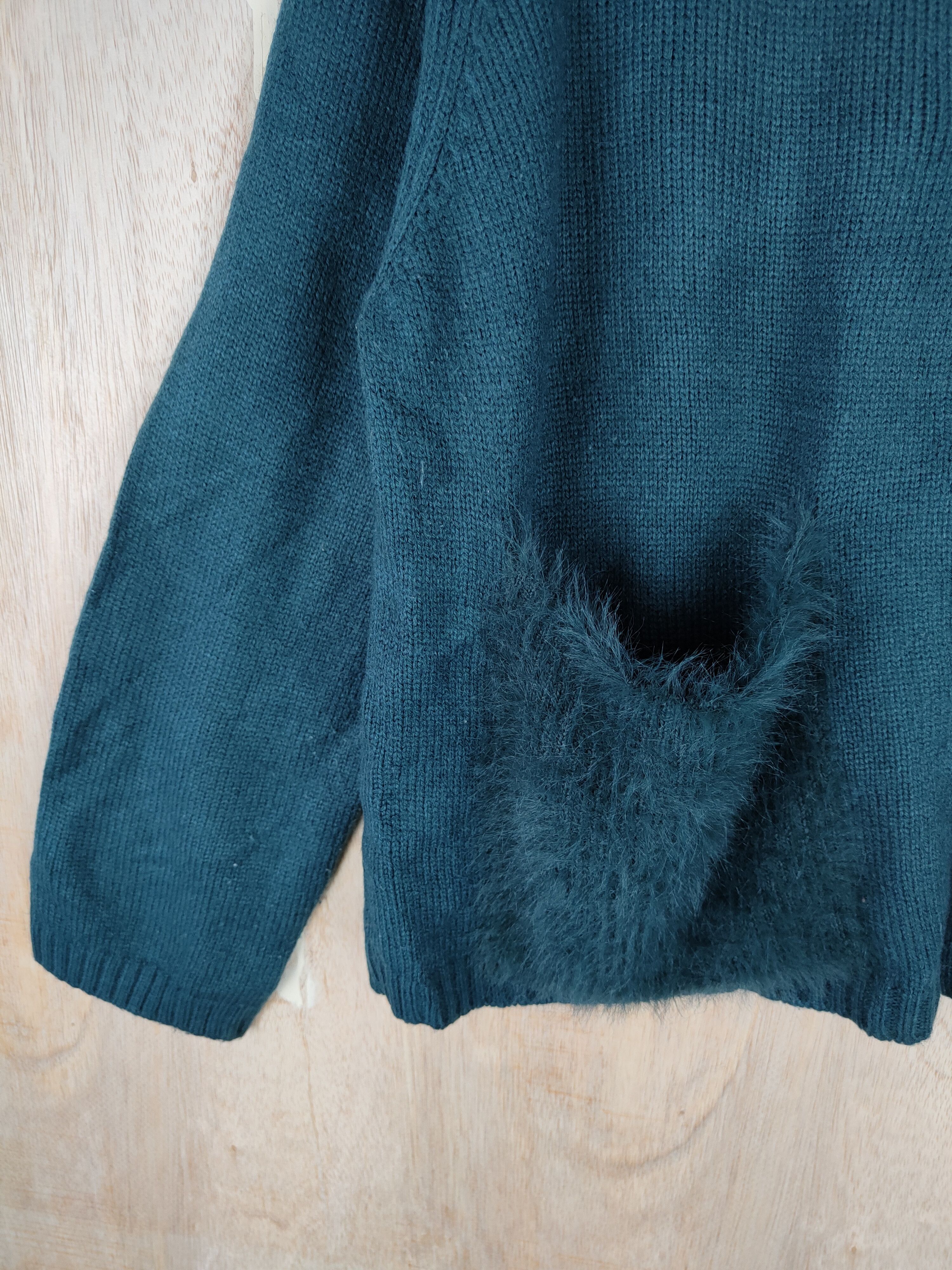 Homespun Knitwear × Japanese Brand Kirii et Kirii Green double pocket cardigan Knitwear #4287 Size L / US 10 / IT 46 - 3 Thumbnail