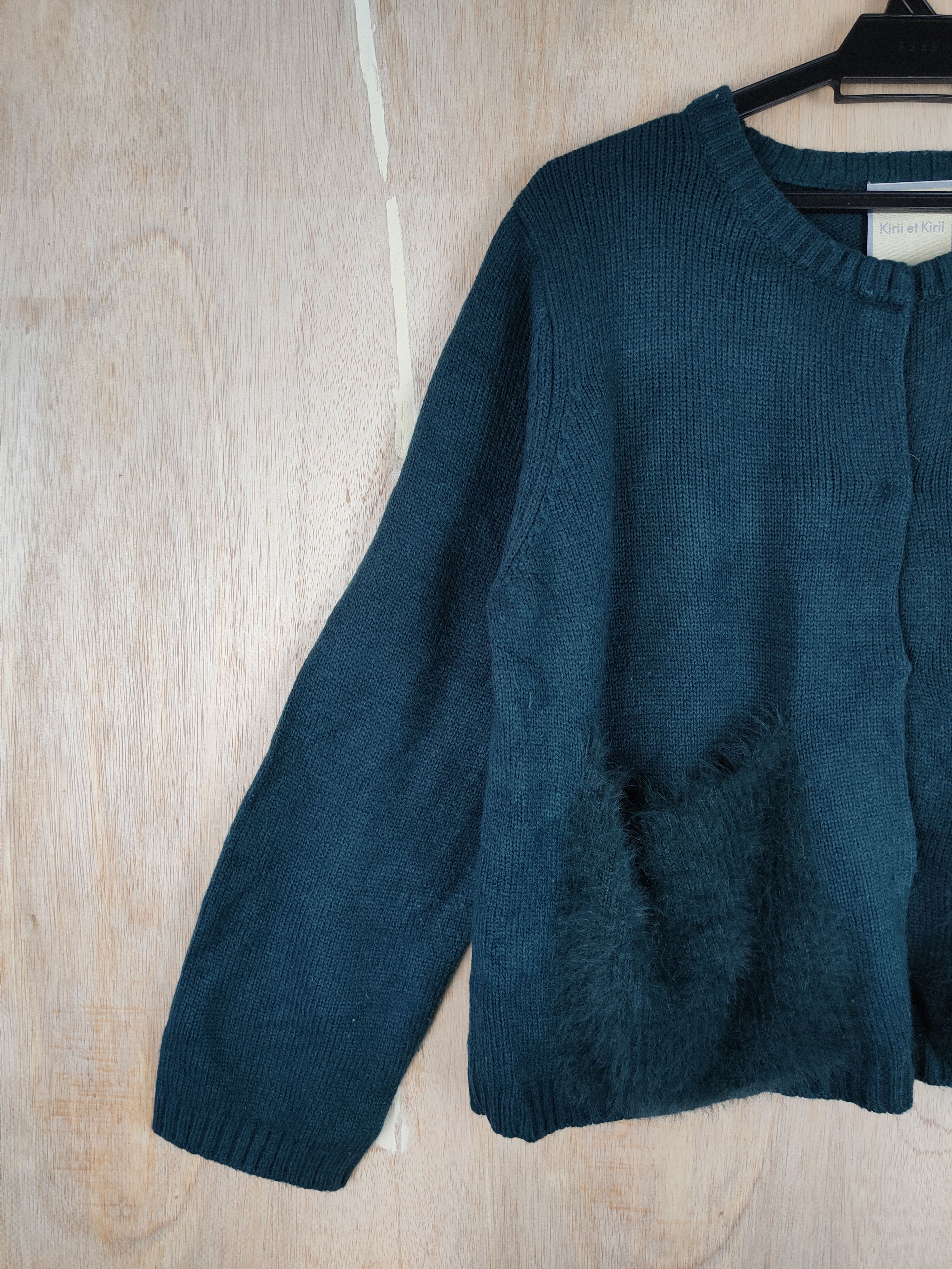 Homespun Knitwear × Japanese Brand Kirii et Kirii Green double pocket cardigan Knitwear #4287 Size L / US 10 / IT 46 - 5 Thumbnail