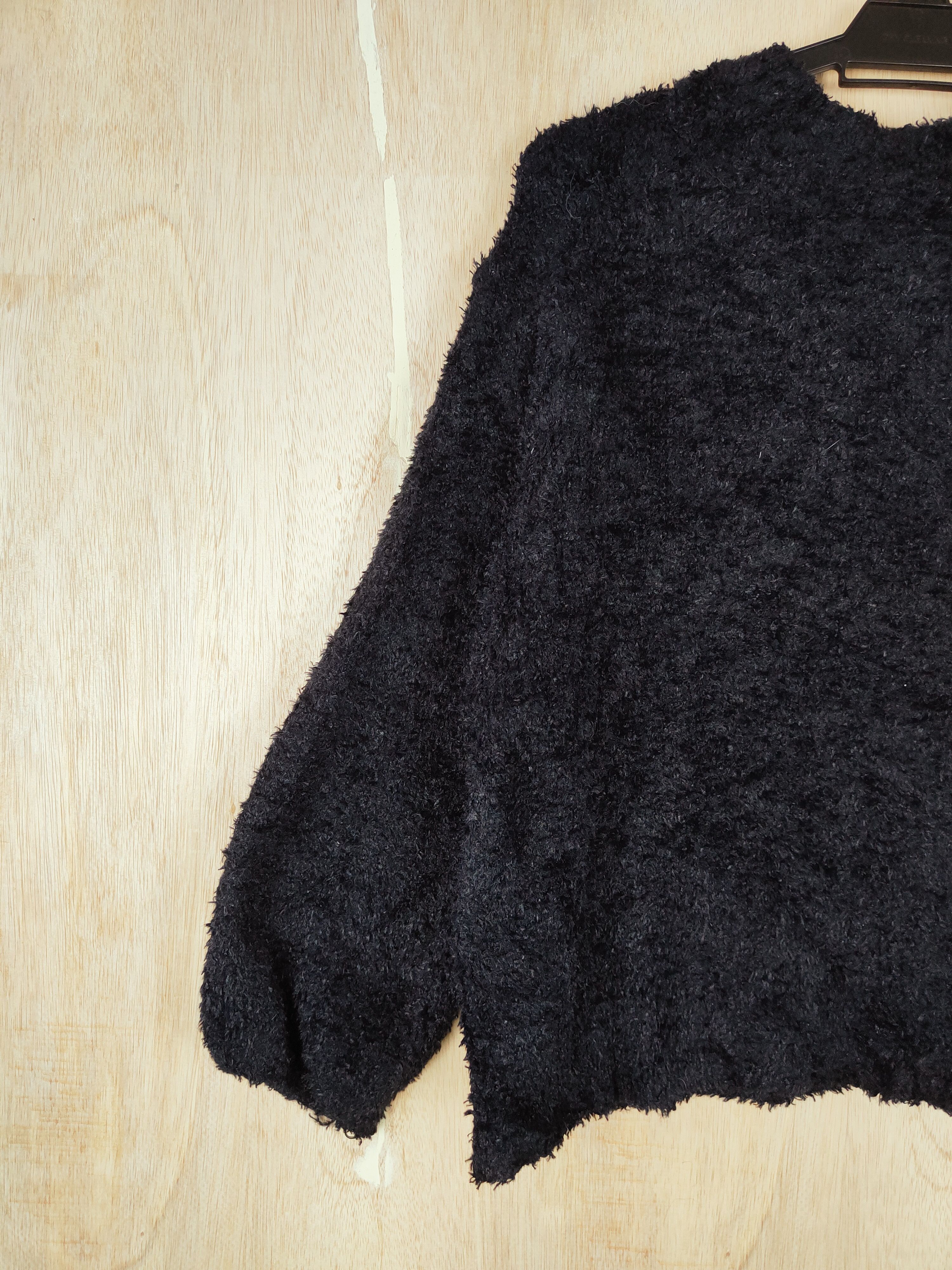 Homespun Knitwear Earth Music&Ecology Black Fur Mohair Knitwear #S291 Size M / US 6-8 / IT 42-44 - 3 Thumbnail