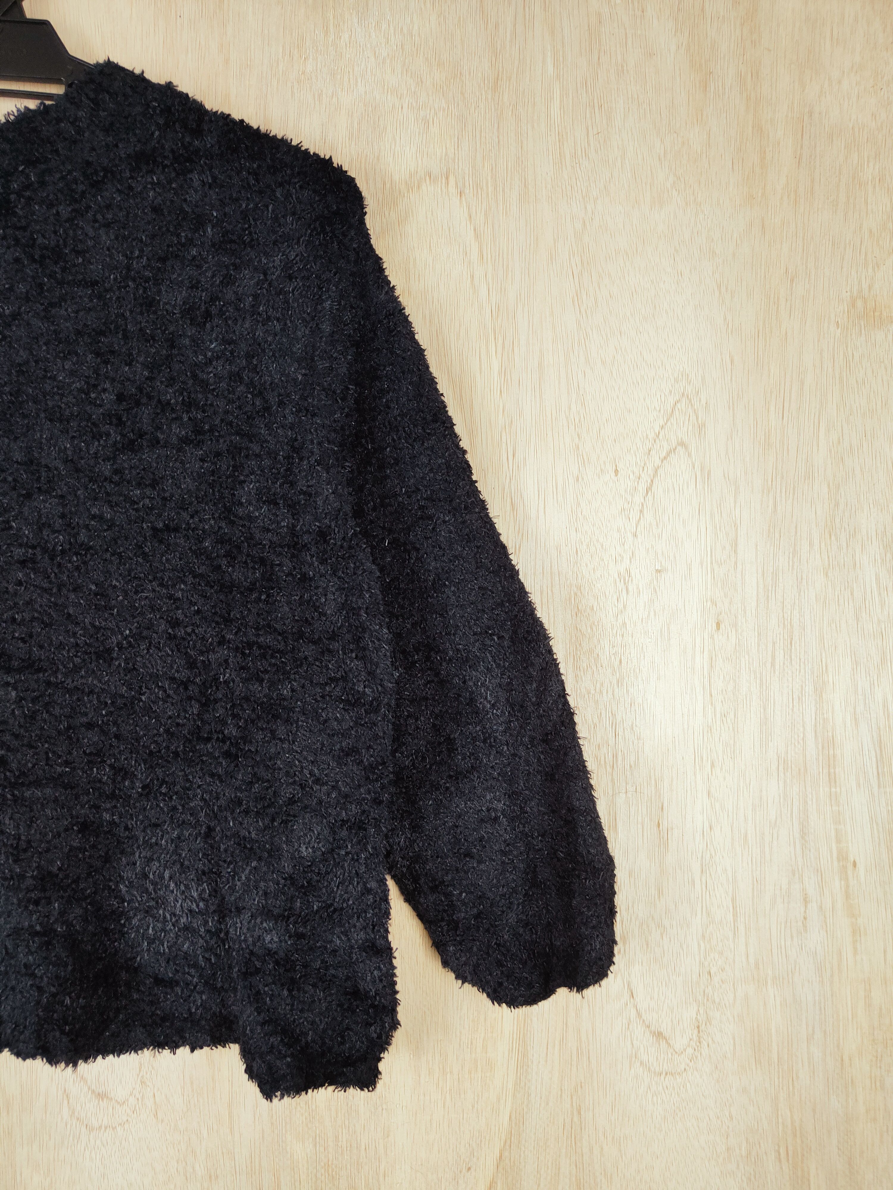 Homespun Knitwear Earth Music&Ecology Black Fur Mohair Knitwear #S291 Size M / US 6-8 / IT 42-44 - 4 Thumbnail