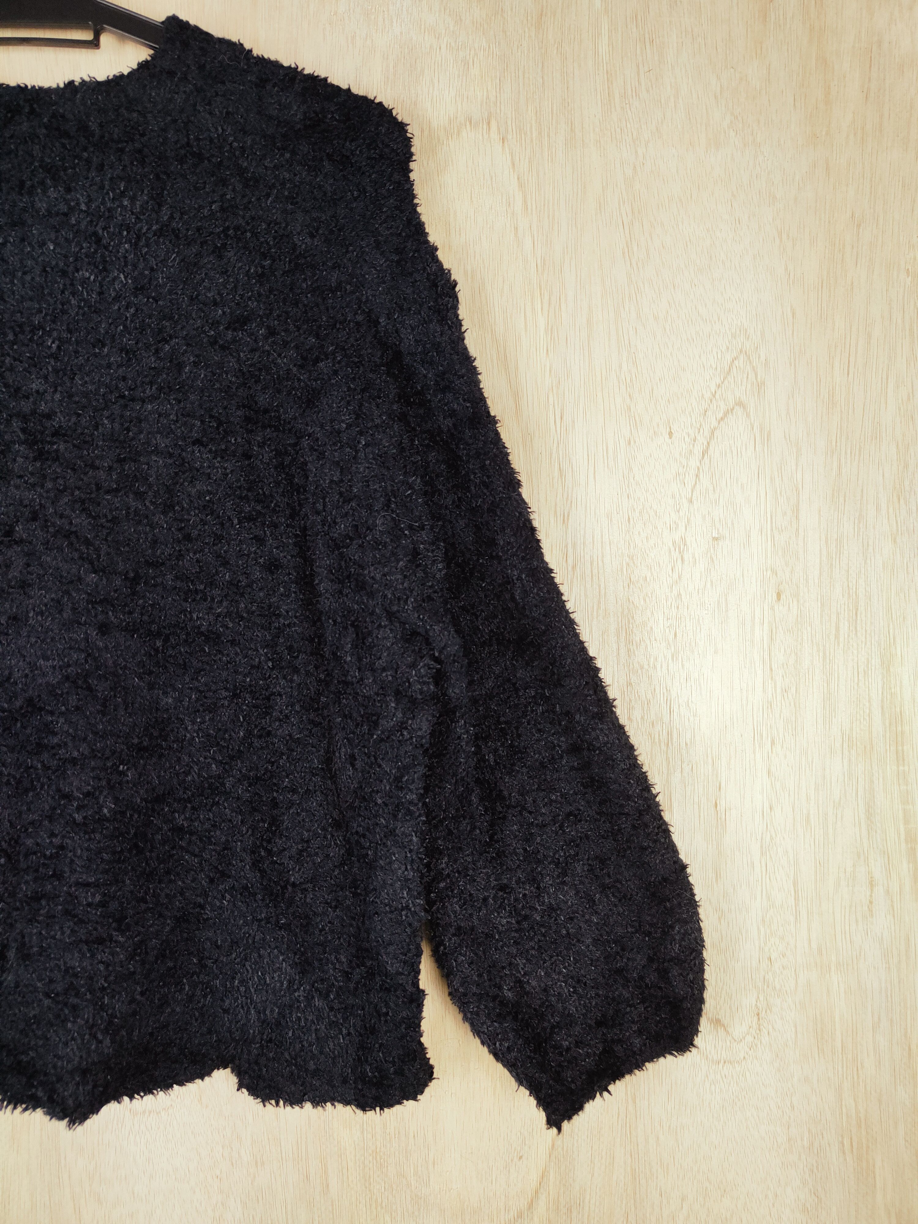 Homespun Knitwear Earth Music&Ecology Black Fur Mohair Knitwear #S291 Size M / US 6-8 / IT 42-44 - 7 Thumbnail