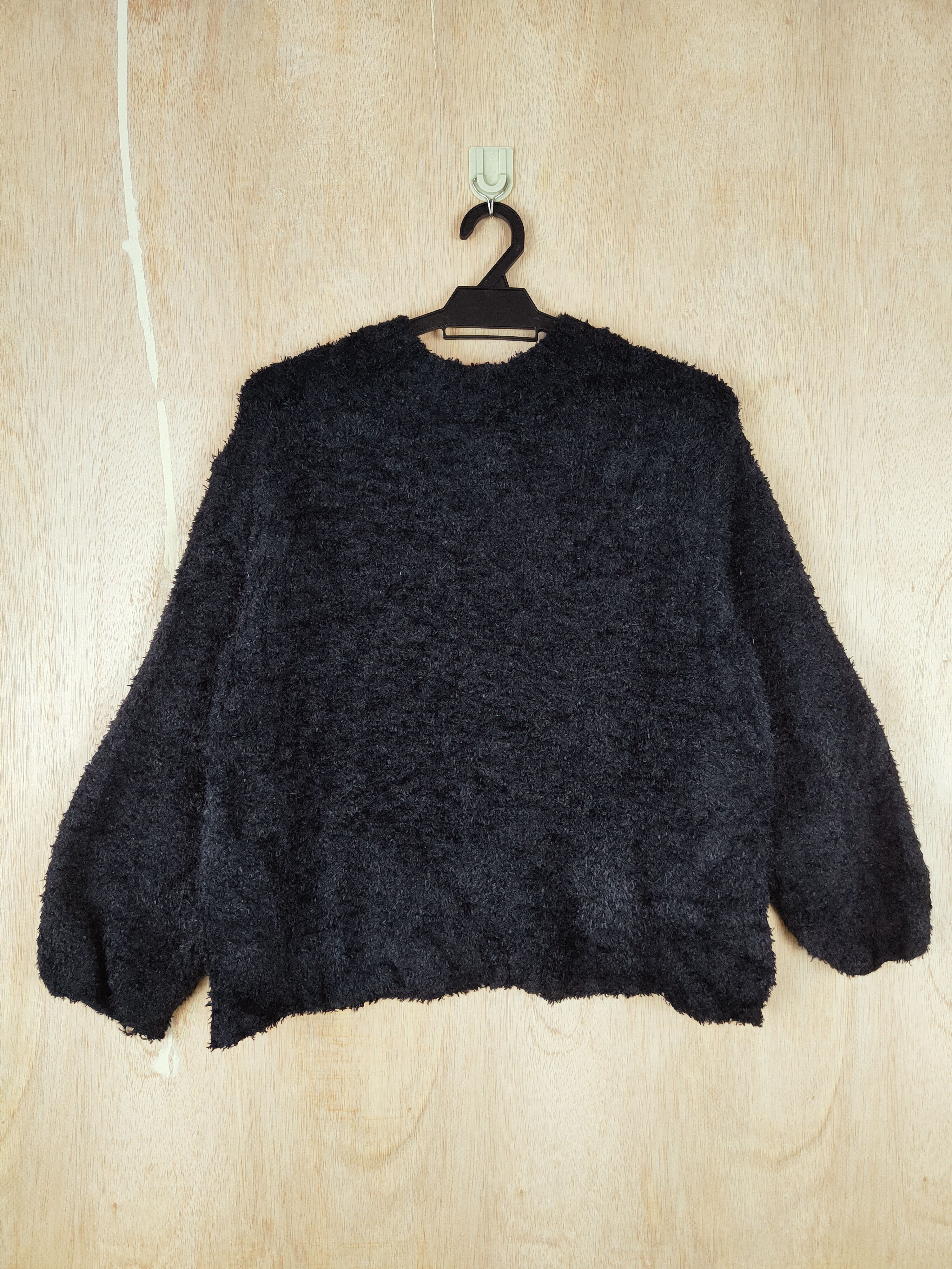 Homespun Knitwear Earth Music&Ecology Black Fur Mohair Knitwear #S291 Size M / US 6-8 / IT 42-44 - 1 Thumbnail