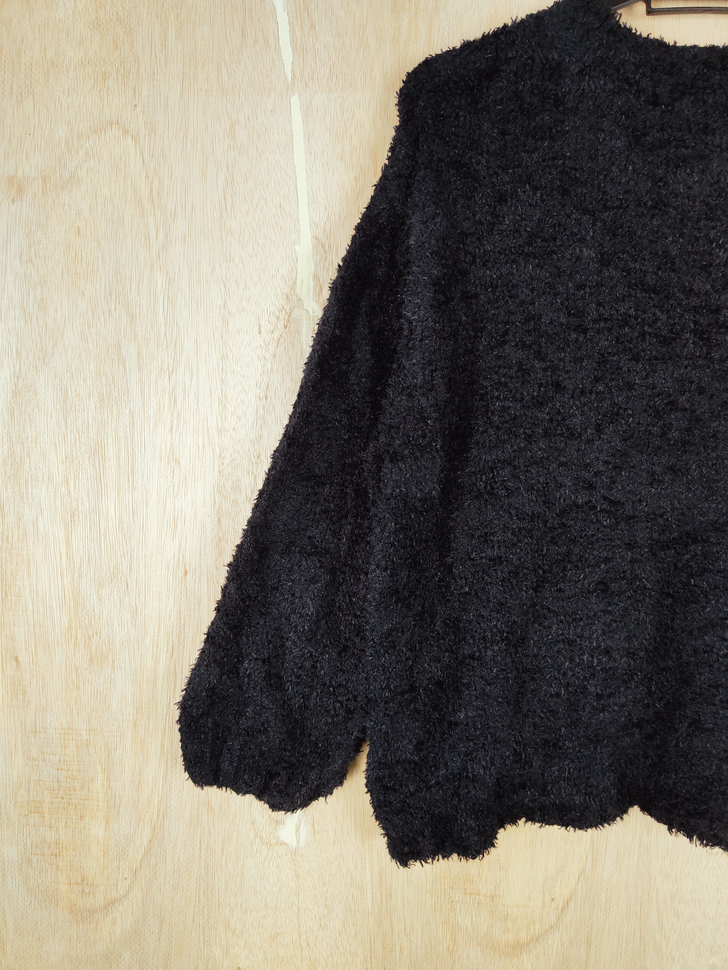 Homespun Knitwear Earth Music&Ecology Black Fur Mohair Knitwear #S291 Size M / US 6-8 / IT 42-44 - 6 Thumbnail