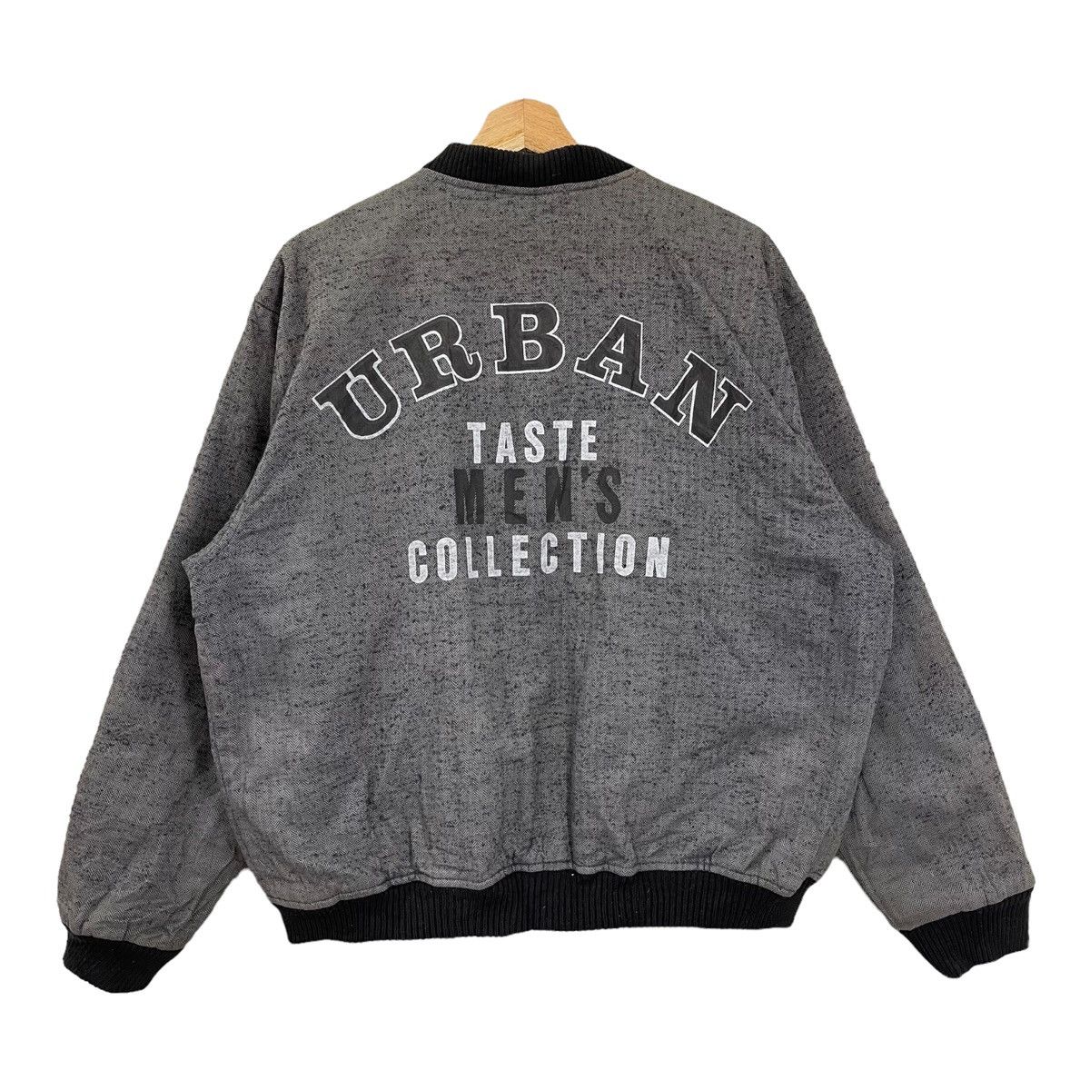 image of Vintage Urban Mens Varsity Jacket Size M in Dark Gray