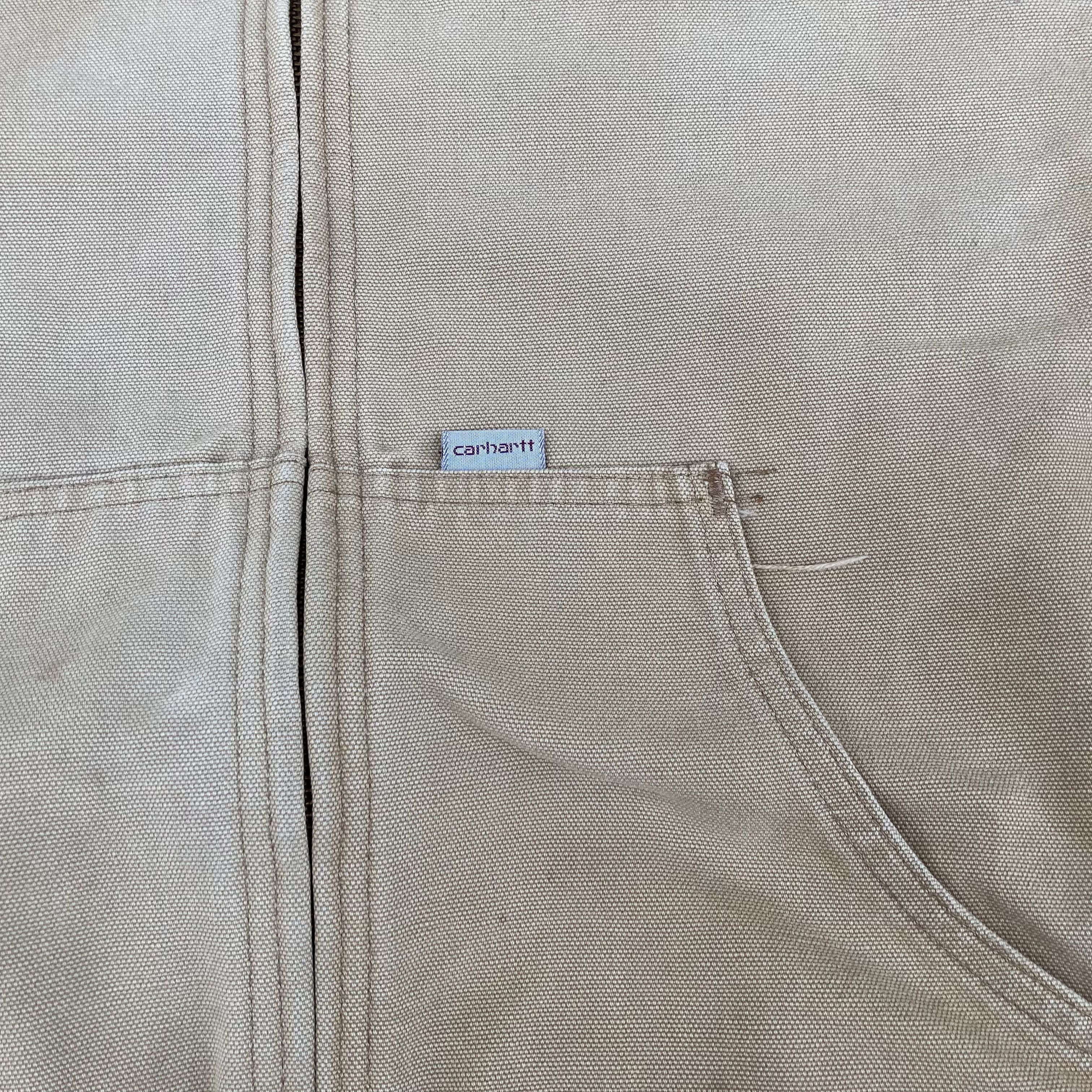 Carhartt × Vintage Vtg Carhartt Hooded Sun Faded Brown Workwear Jacket Size US L / EU 52-54 / 3 - 5 Thumbnail