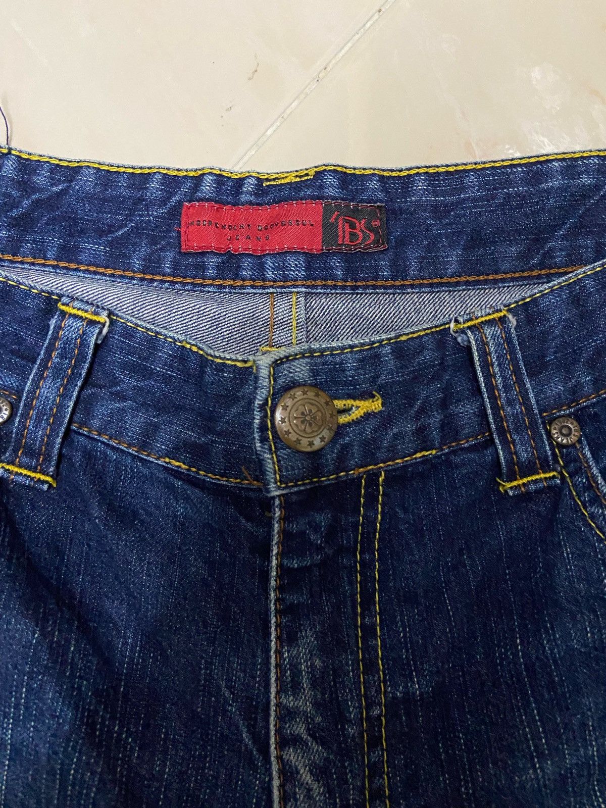 Japanese Brand Vintage Ibs Denim fit W33 dark blue Size US 33 - 3 Thumbnail