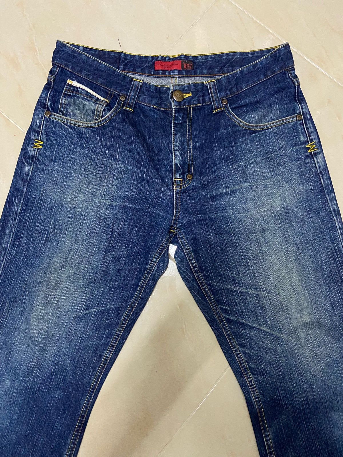 Japanese Brand Vintage Ibs Denim fit W33 dark blue Size US 33 - 2 Thumbnail