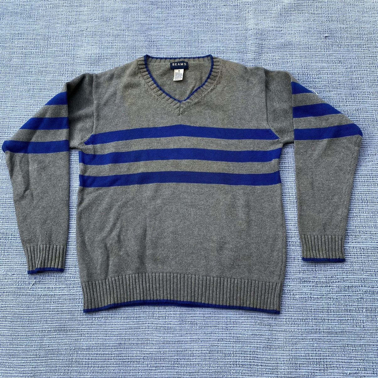 Beams Plus grey striped jumper Size US M / EU 48-50 / 2 - 5 Thumbnail