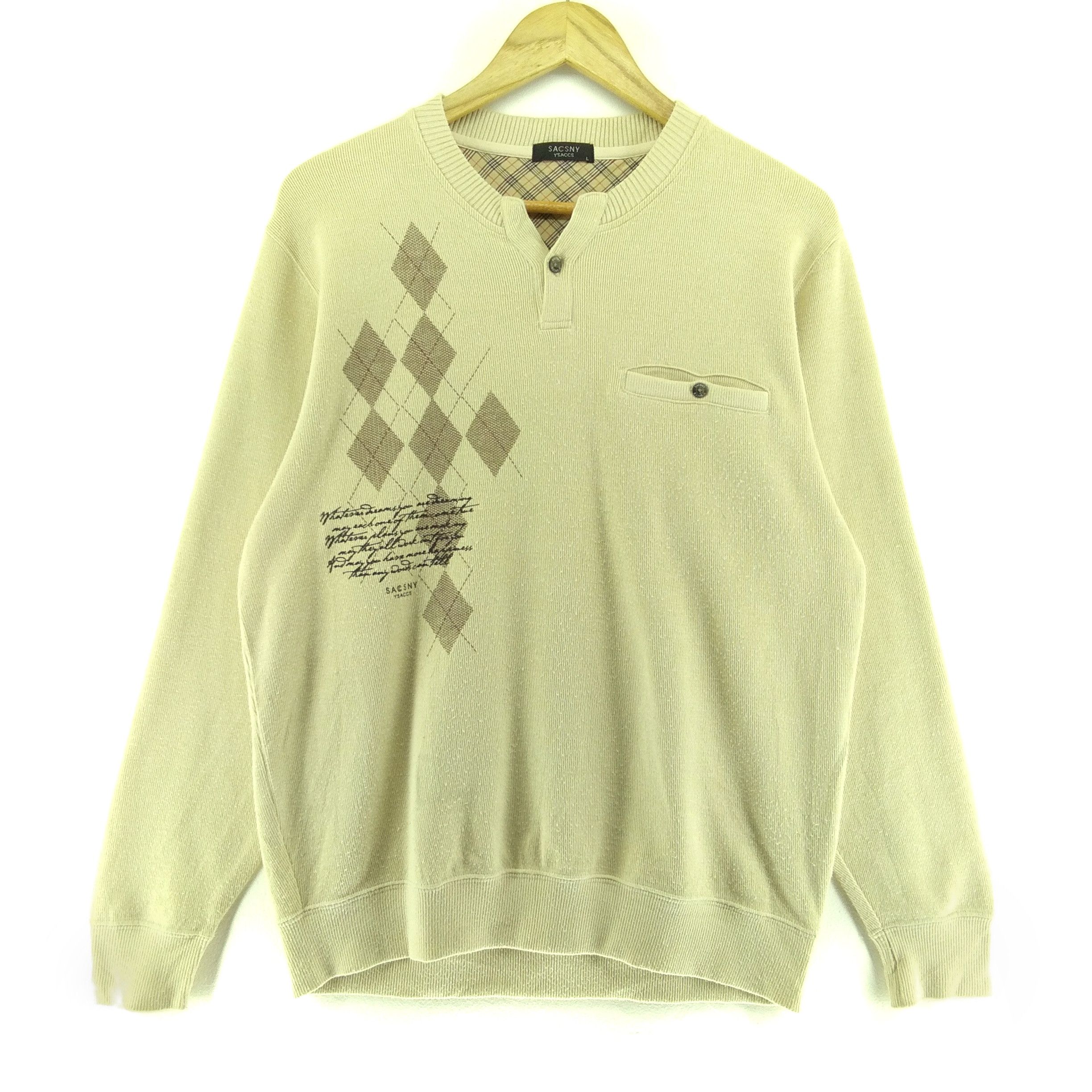 Yohji Yamamoto Yohji Yamamoto Sweatshirt SACSNY Y'SACCS Quarter Button Size US M / EU 48-50 / 2 - 1 Thumbnail