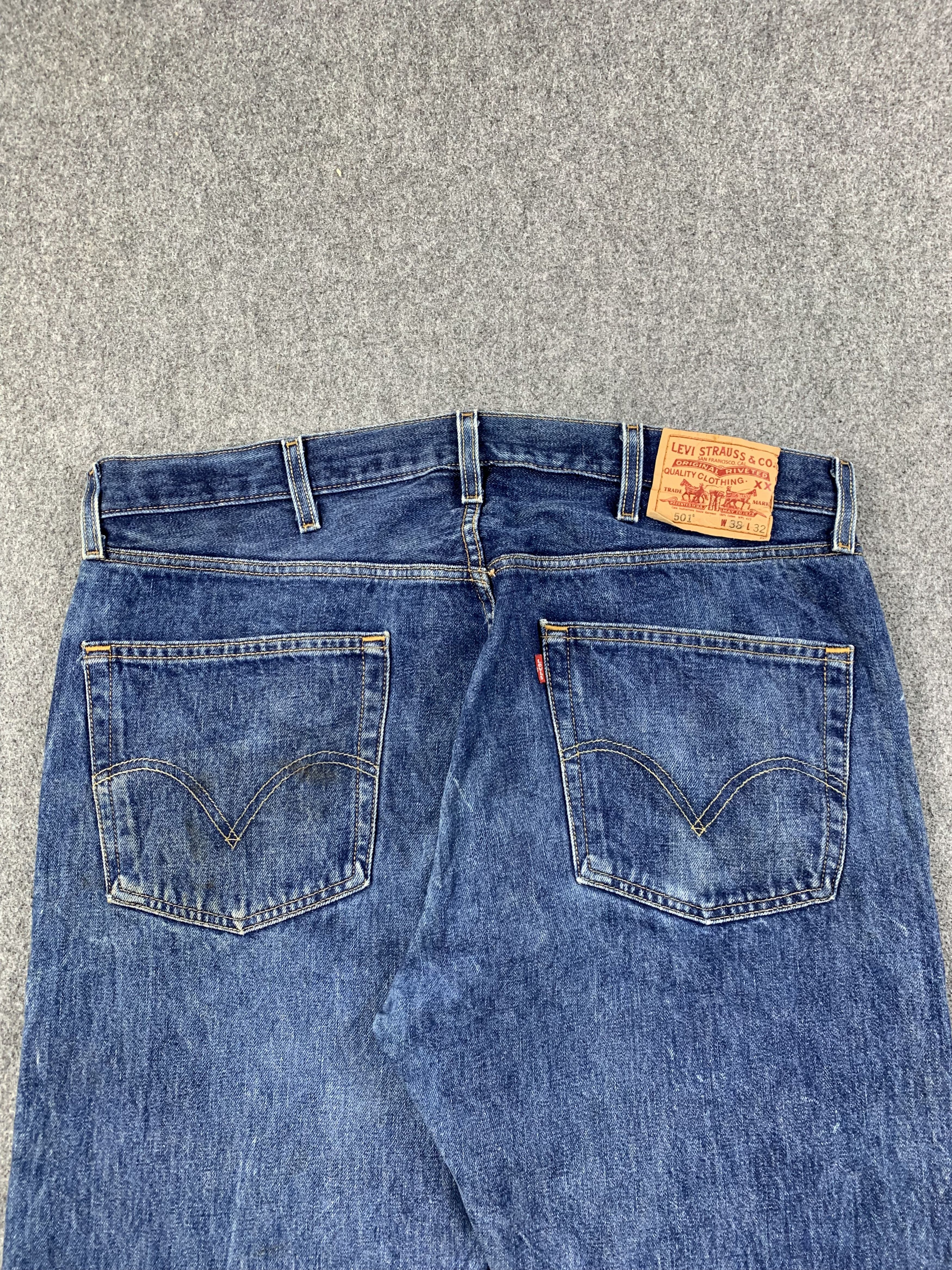 Levi's Vintage 90s Dirty Levis 501 Faded Blue Jeans DP2204 Size US 38 / EU 54 - 5 Thumbnail