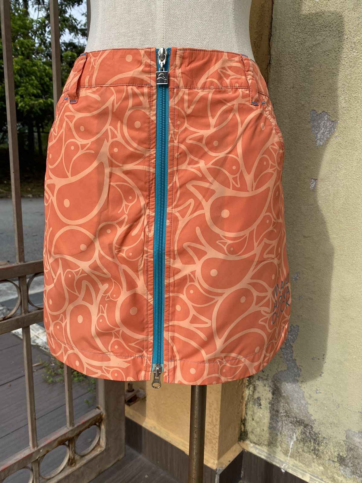 Mandarina Duck orange multi duck mini skirt Size 29" - 1 Thumbnail