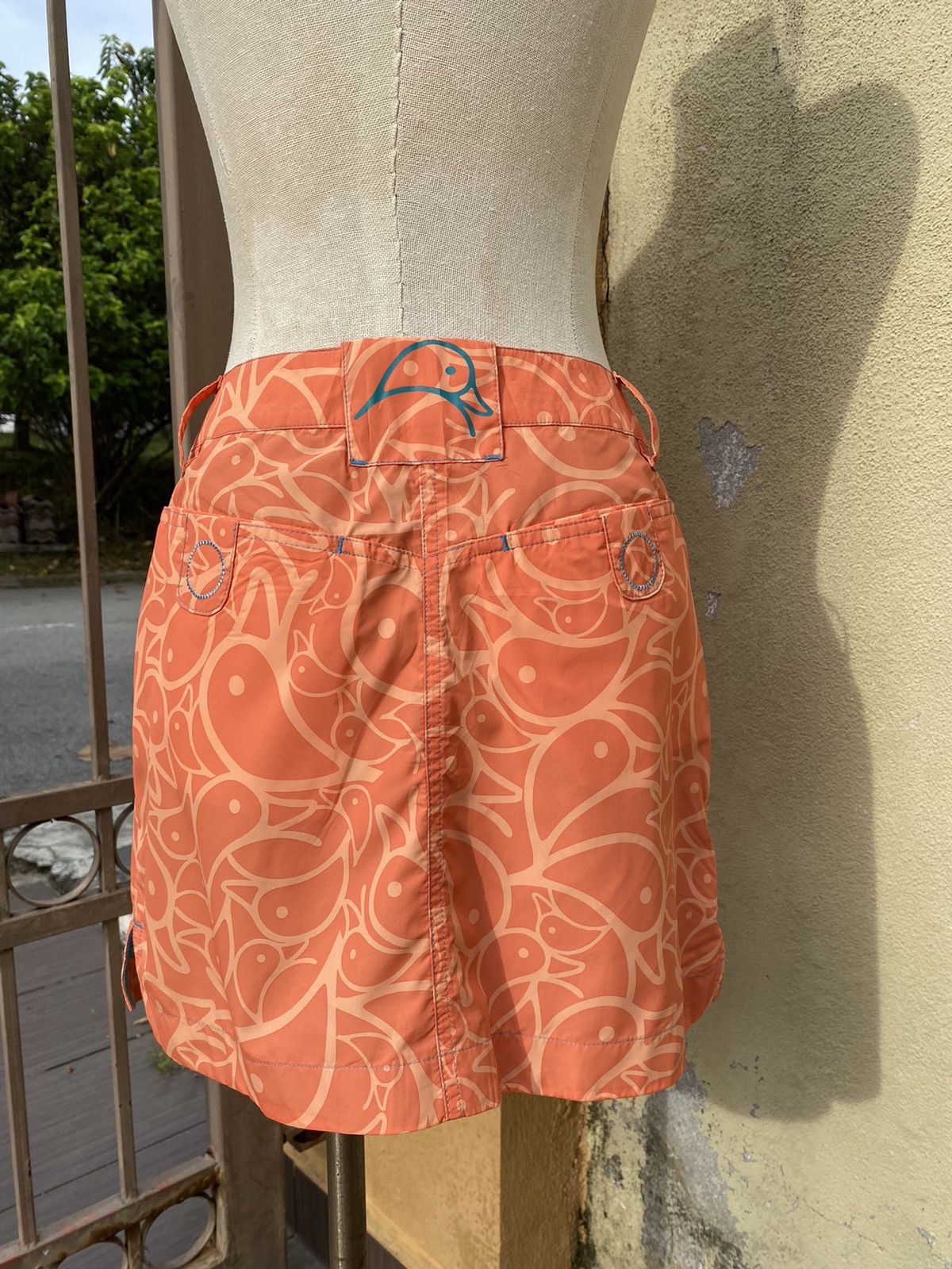 Mandarina Duck orange multi duck mini skirt Size 29" - 3 Thumbnail