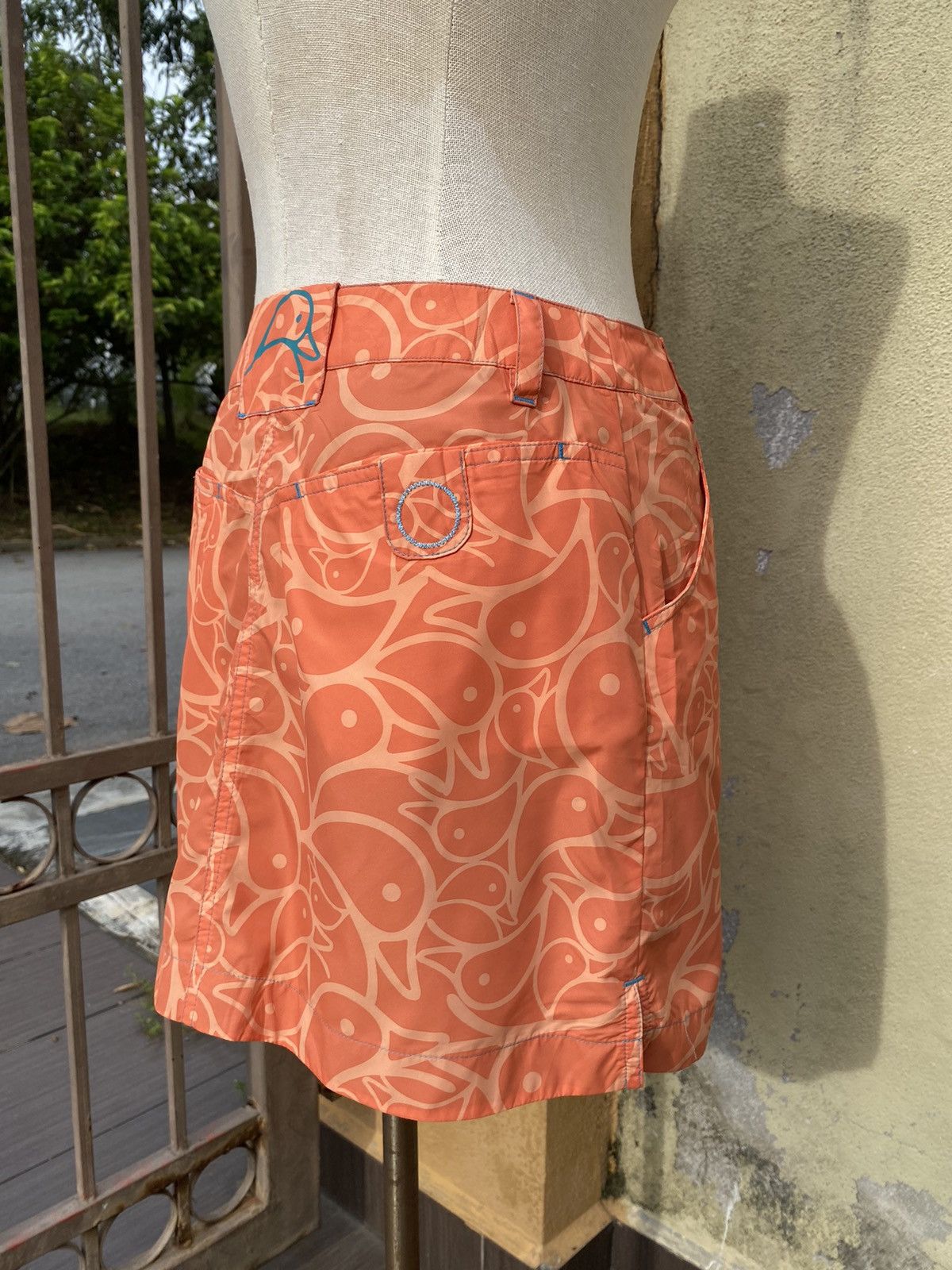 Mandarina Duck orange multi duck mini skirt Size 29" - 4 Thumbnail