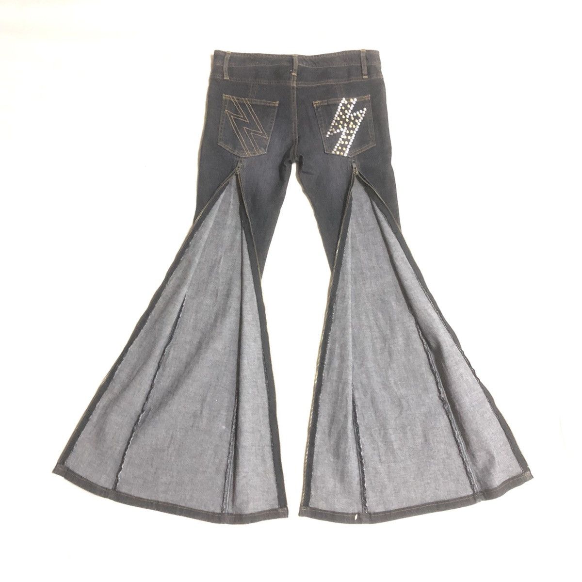 Japanese Brand × Seditionaries Silver Ash Japan Stretchable Flare Zipper Denim Size US 29 - 1 Thumbnail