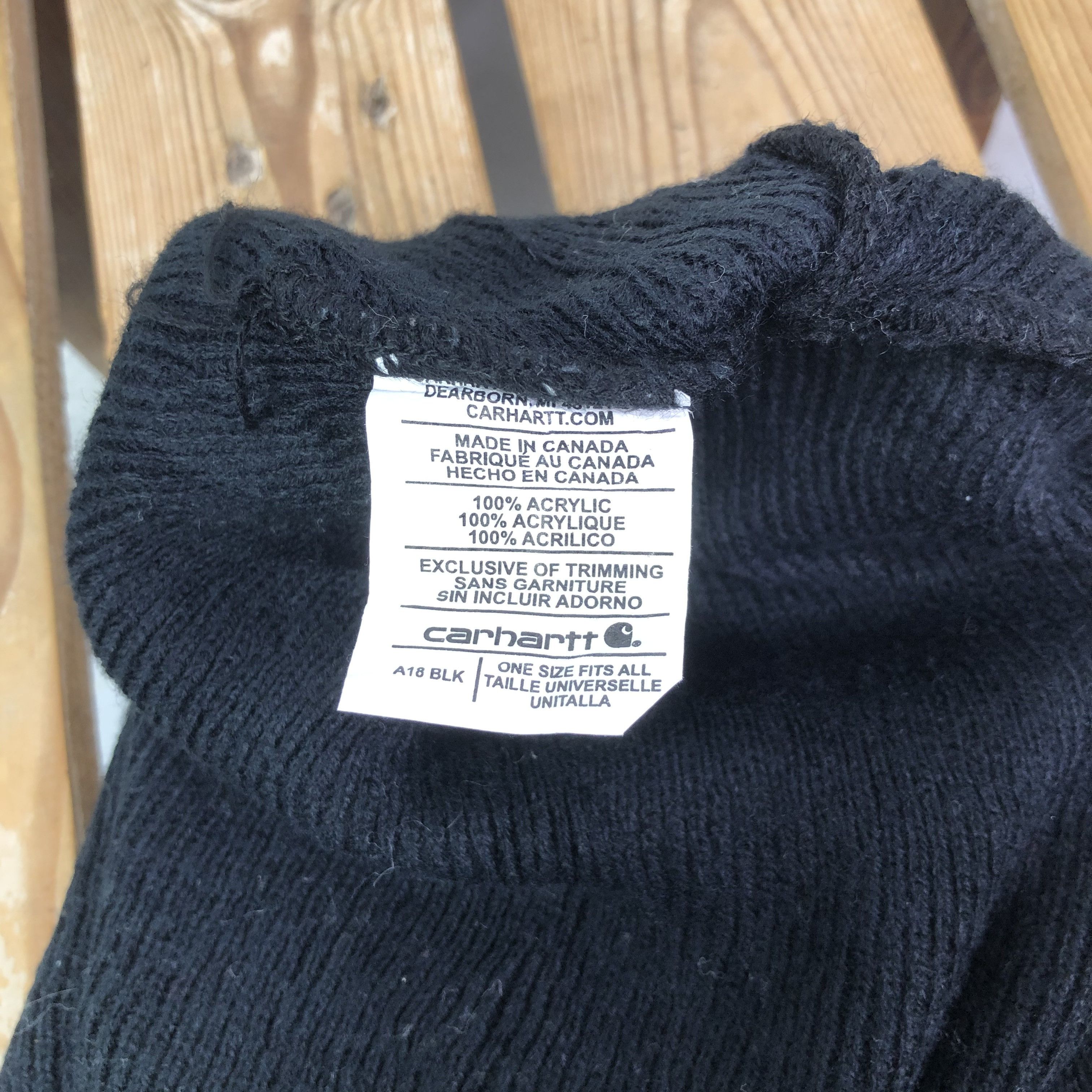 Carhartt × Vintage Vintage Carhartt Black Beanie Hat Size ONE SIZE - 6 Thumbnail