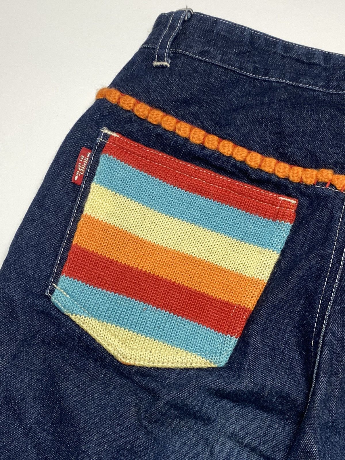 Angel Blue 1990s Angel Blue - Knitted On Denim Short Pants Size US 28 / EU 44 - 5 Thumbnail