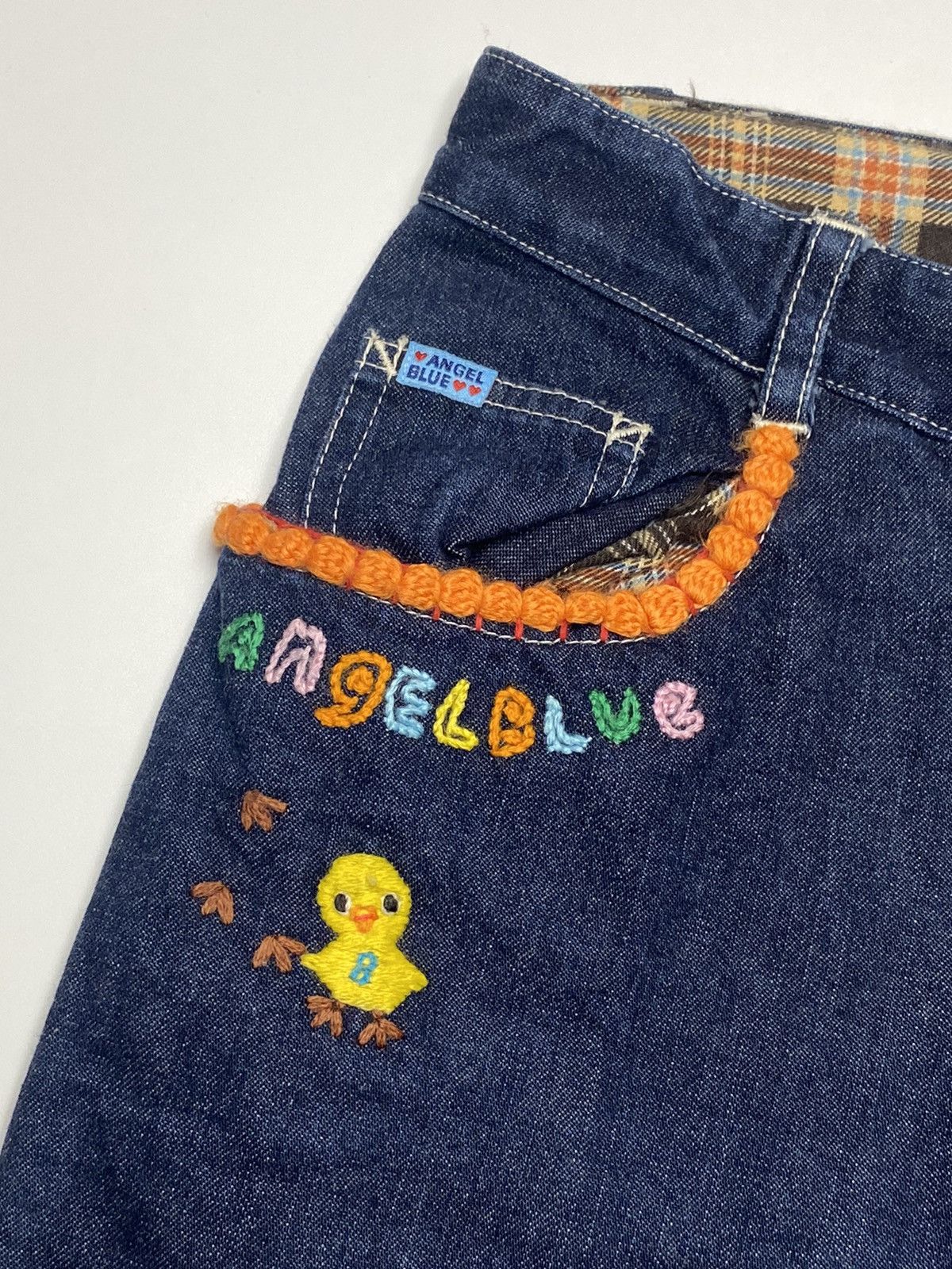 Angel Blue 1990s Angel Blue - Knitted On Denim Short Pants Size US 28 / EU 44 - 4 Thumbnail