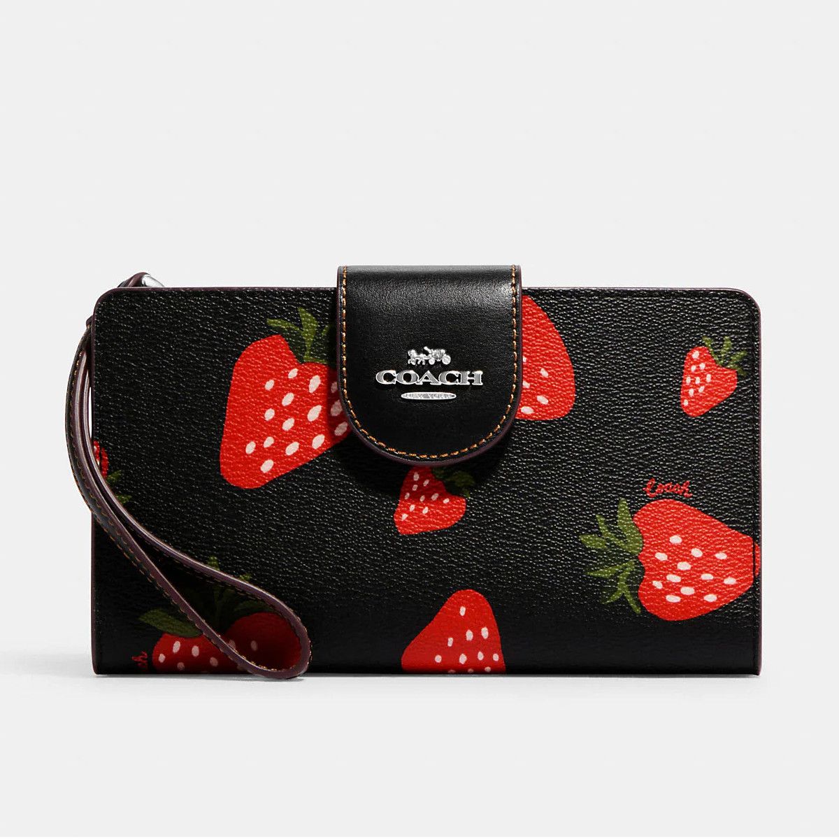 Tech Wallet With Wild Strawberry Print